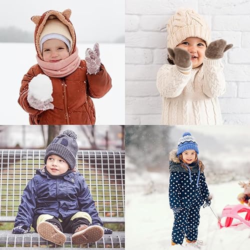 Miniatura 5 de Guantes de punto para bebés, niños y niñas, guantes de invierno para recién nacidos, guantes de 0 a 3 años