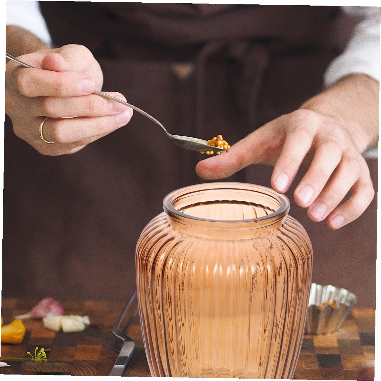 VALICLUD Barattolo Ermetico e Guarnizione in Silicone con Coperchio in Legno di Acacia da 2200ml in Vetro Contenitore Versatile per Organizzare la Cucina per Cereali e Legumi