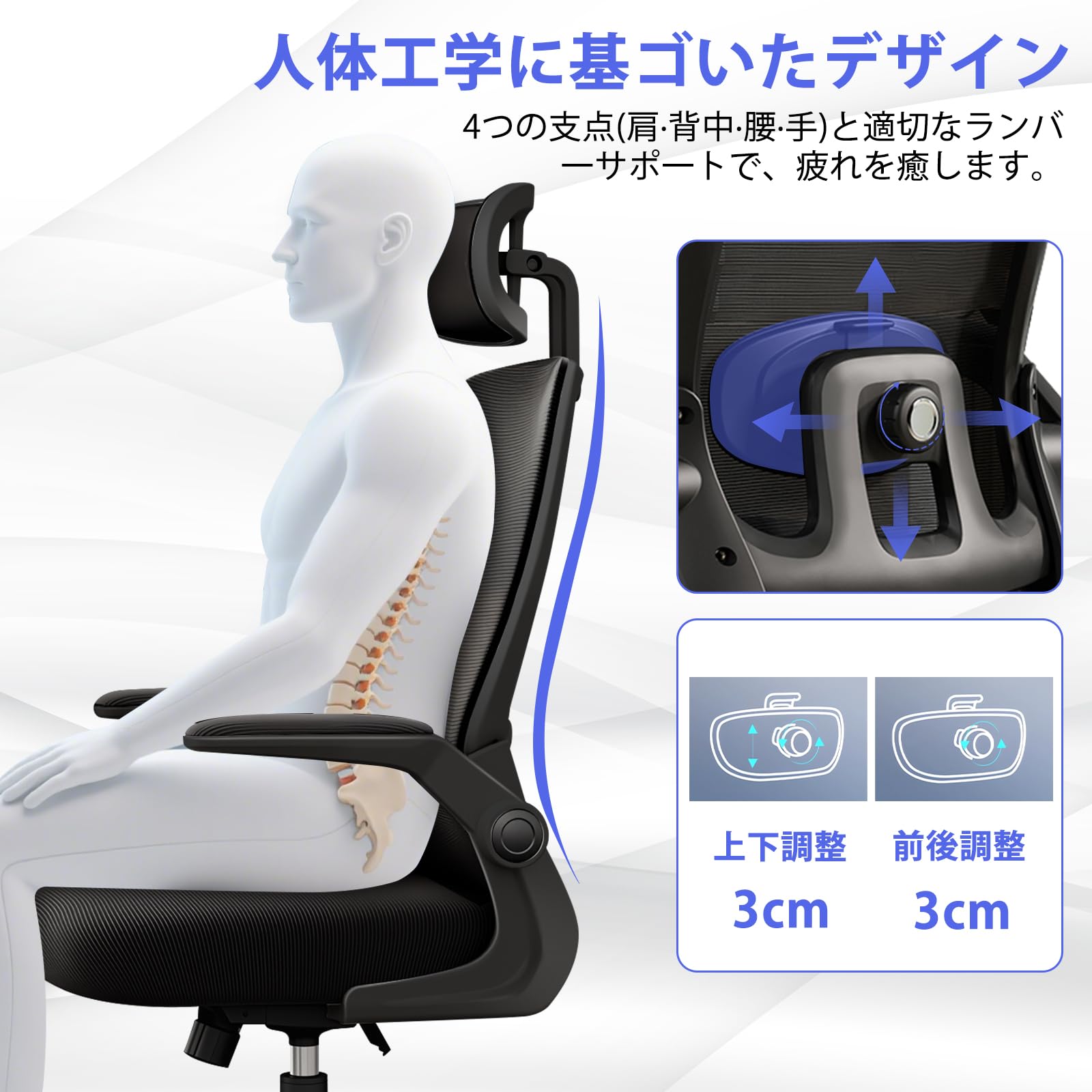 Amazon.co.jp: [ClutterFree] オフィスチェア 椅子 テレワーク 疲れ
