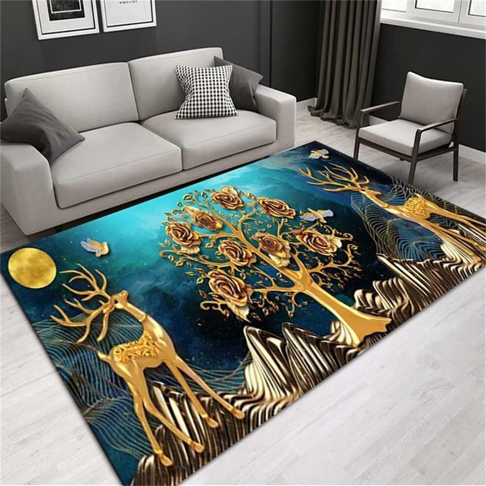 Moquette intérieure bleu décoratif jaune pour habiller vos sols