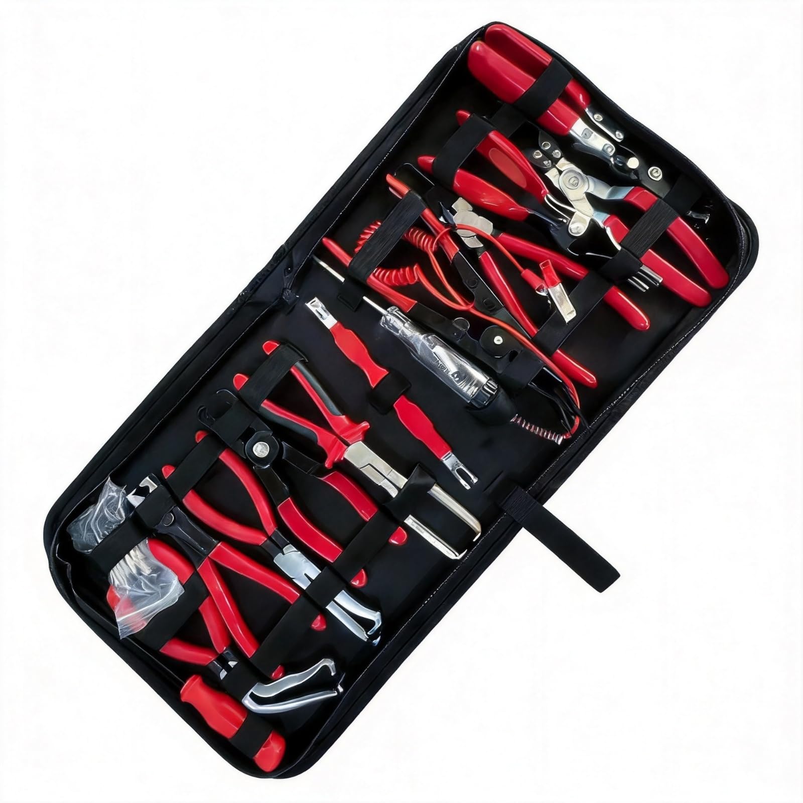 14 Piezas Kit Herramientas con Estuche Transporte Portátil Juego Herramientas con Estuche Plegable para Taller