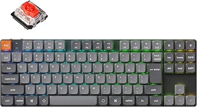 Keychron K1 Max Low Profile Wireless Custom Mechanical Keyboard, TKL, 2.4 GHz, Bluetooth Wireless, Wired Compatible, QMK Programmable, Japanese JIS No Printing, RGB Light, Hot Swap Compatible, Double