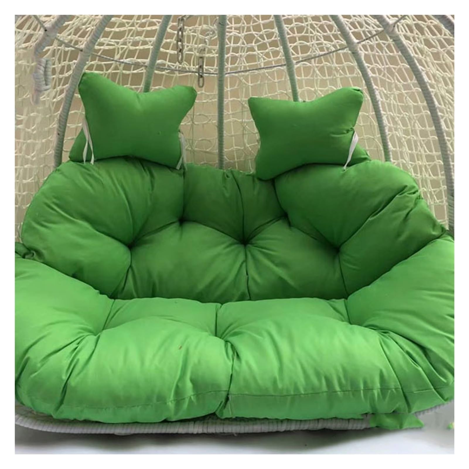 Meiiron Egg Chair Swing Cushion for 2 Persons, 2 Person Hanging Egg Chair Cushion with 2 Pillows, Hammock Chair Replacement Cushion with Filling Cotton for Garden Patio Outdoor(Color 6)