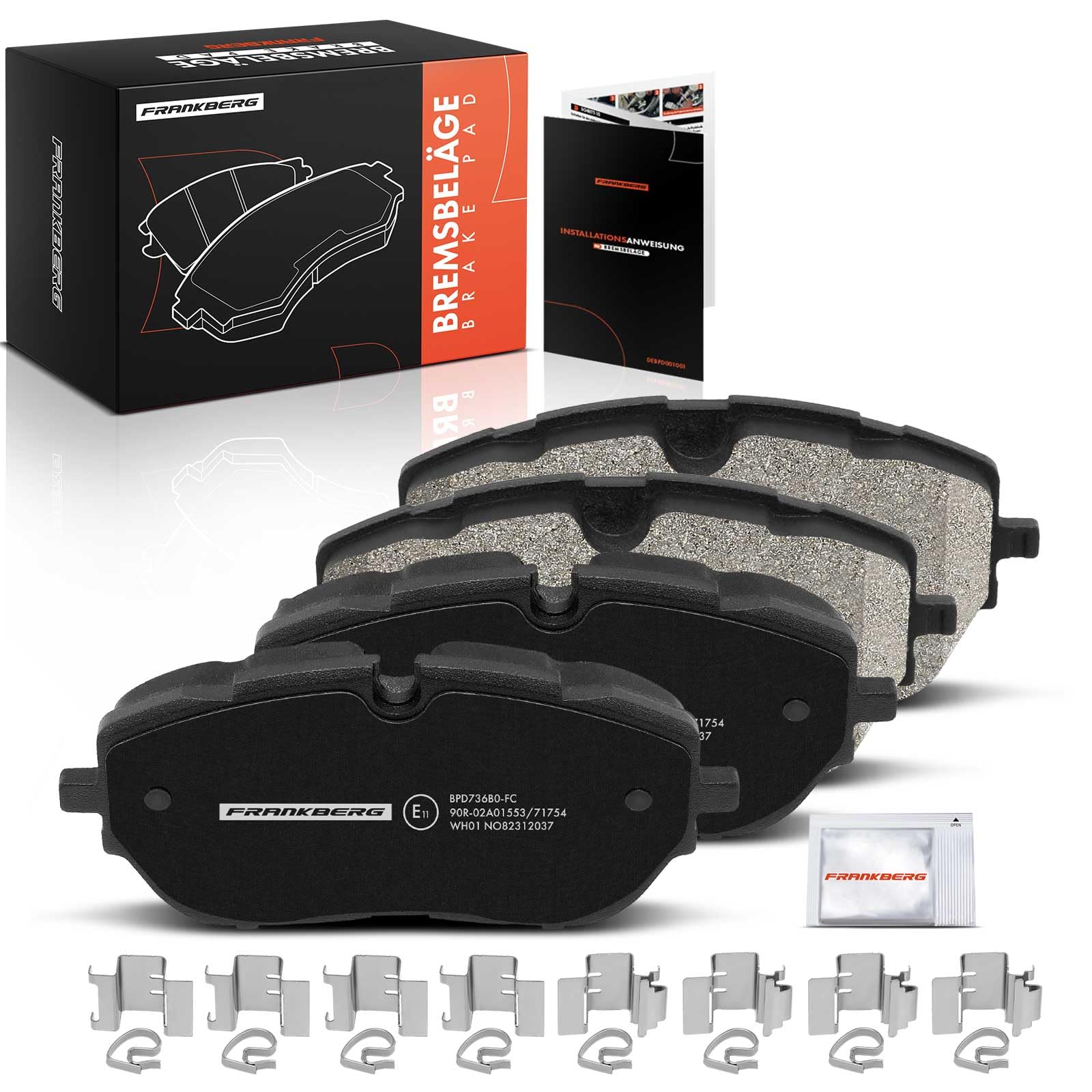 Frankberg Kit de plaquettes de frein incl. 4x Plaquettes de frein Avant