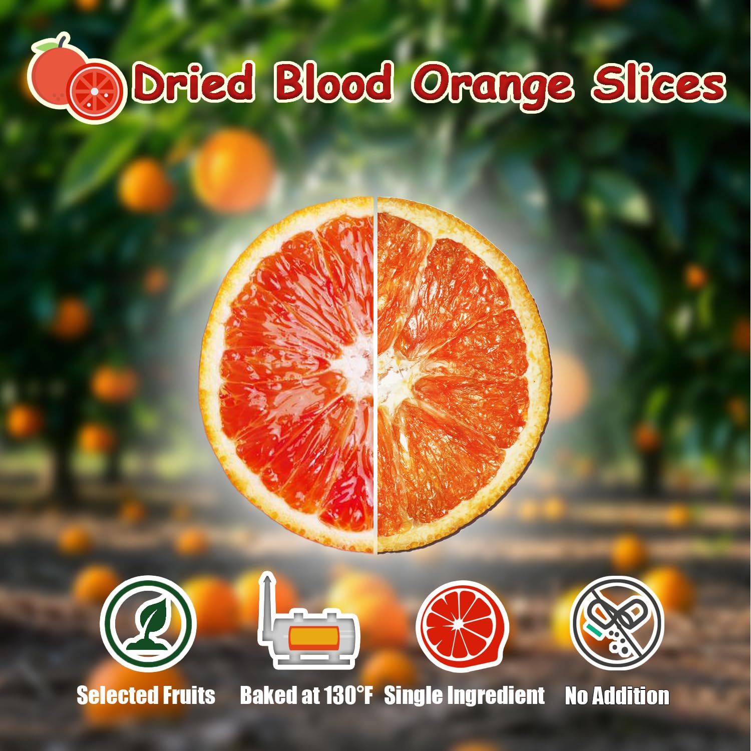 Dried Blood Orange Slices - 3.5oz, 30PCS+ Christmas Crafts | Food Grade Dehydrated Dried Fruit for Garland/Cocktails/Cakes/Potpourri/Candle Making