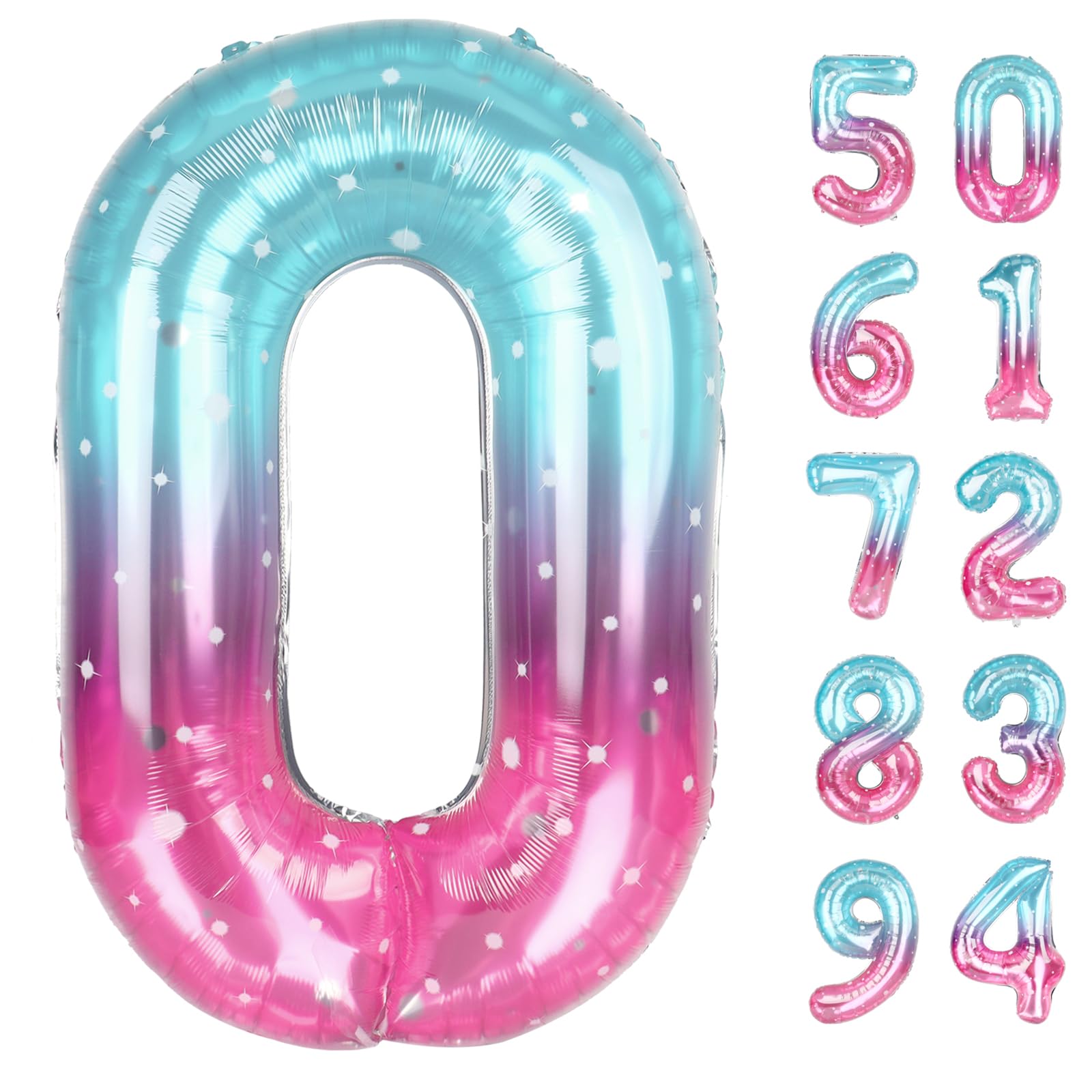 IWERP Starry Sky Number Balloon 40 Inch '0' | Imported Party Decoration - main product image