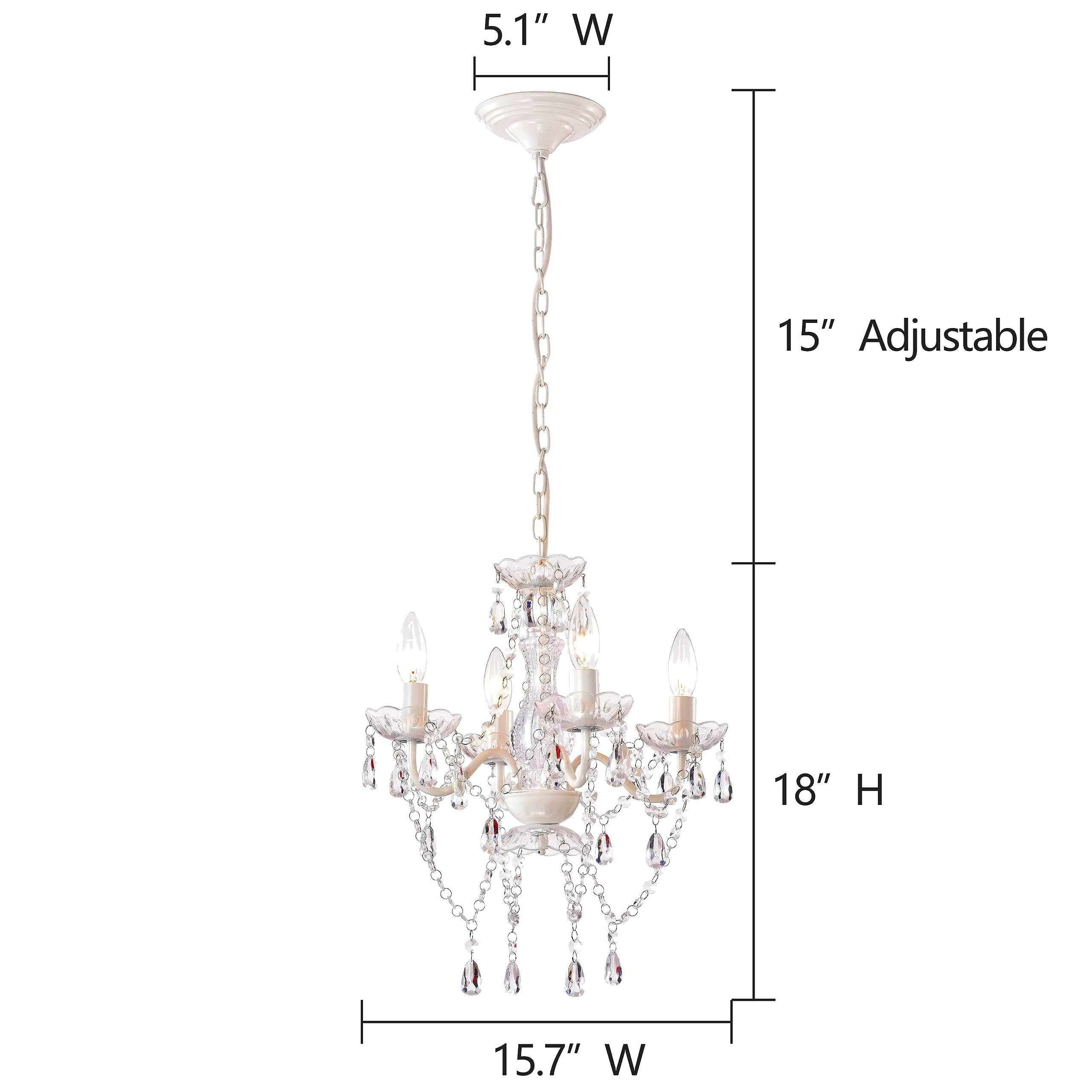 Mini Crystal Chandeliers Acrylic Beige Chandelier Lighting 4 Light Modern Hanging Light Fixtures