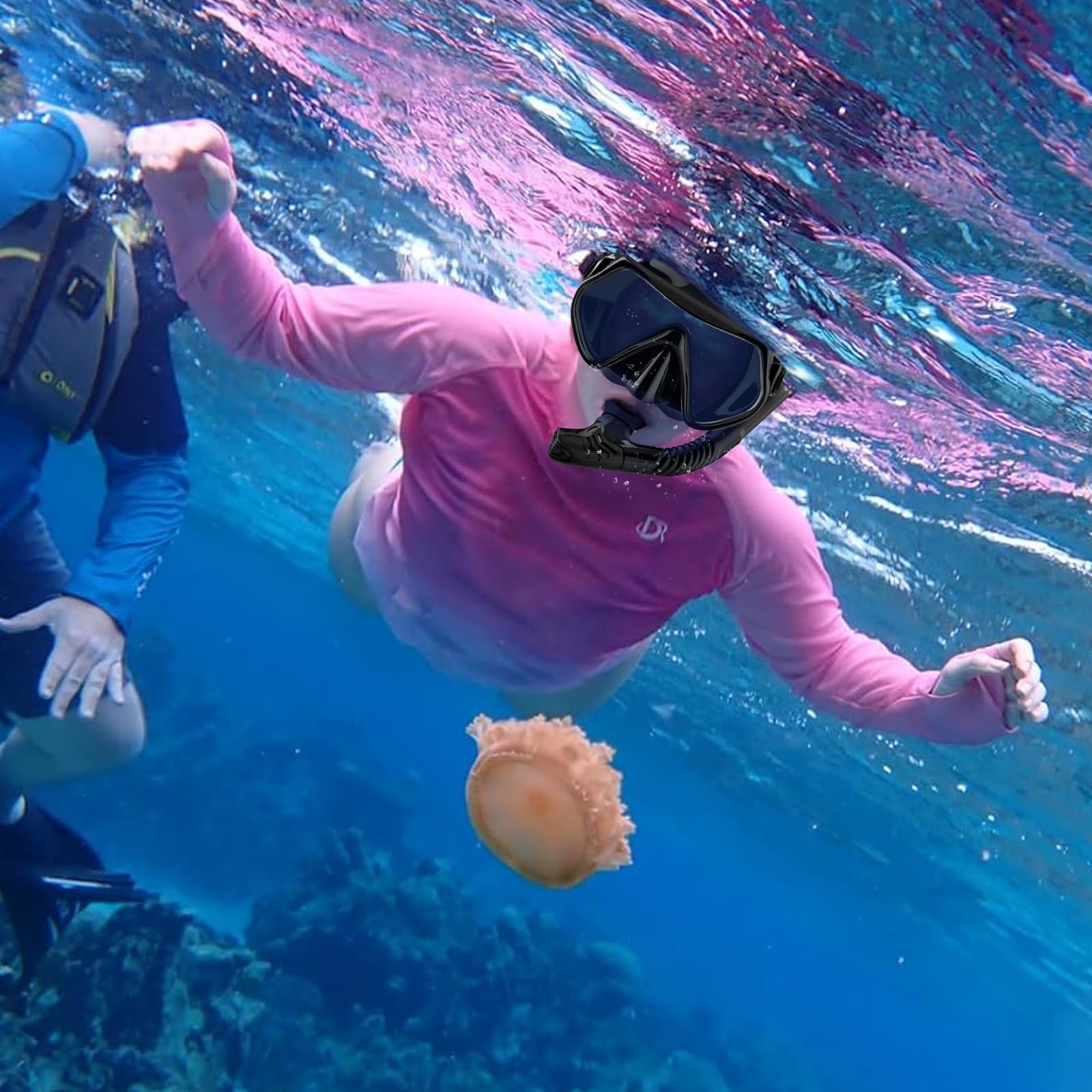 Equipo de esnórquel para adultos, juego de esnórquel de parte superior seca, máscara de buceo, panorámica de 180°, visión panorámica, equipo de esnórquel profesional, máscara de esnórquel para