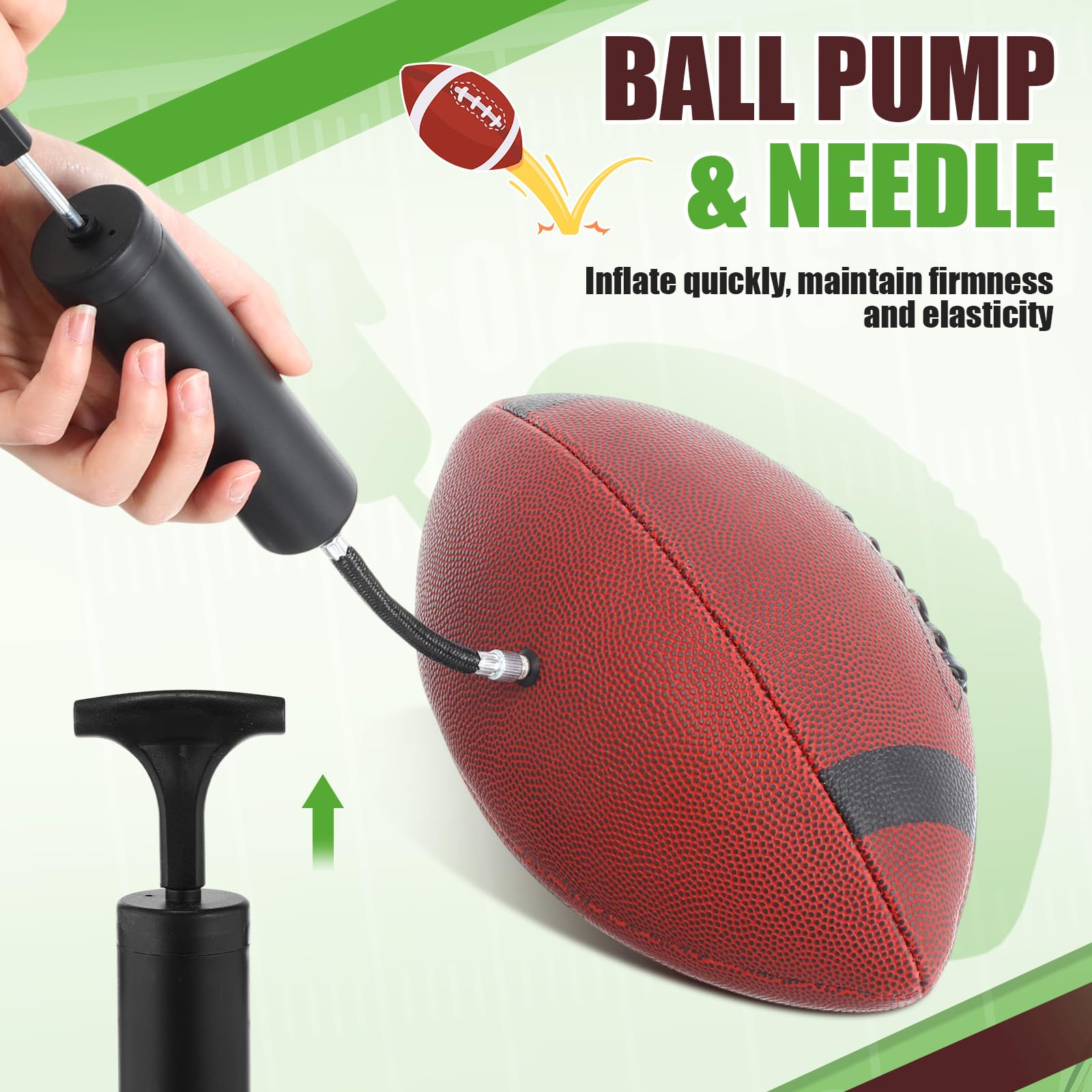 Jerify Fußballbälle aus Verbundleder, Größe 9, offizielle Größe, aufblasbarer Fußball mit Pumpe, für drinnen und draußen, Highschool, College für Training, Freizeit, Spielen, 12 Stück