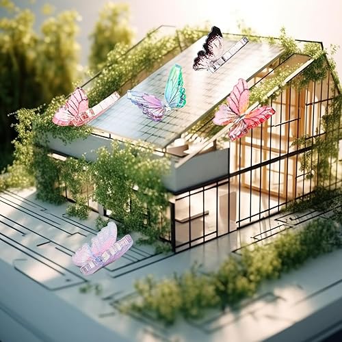 Miniatura 6 de 50 mini mariposas para manualidades, casa de muñecas, miniaturas de resina, pequeñas mariposas para jardín de hadas, casa de muñecas, micro