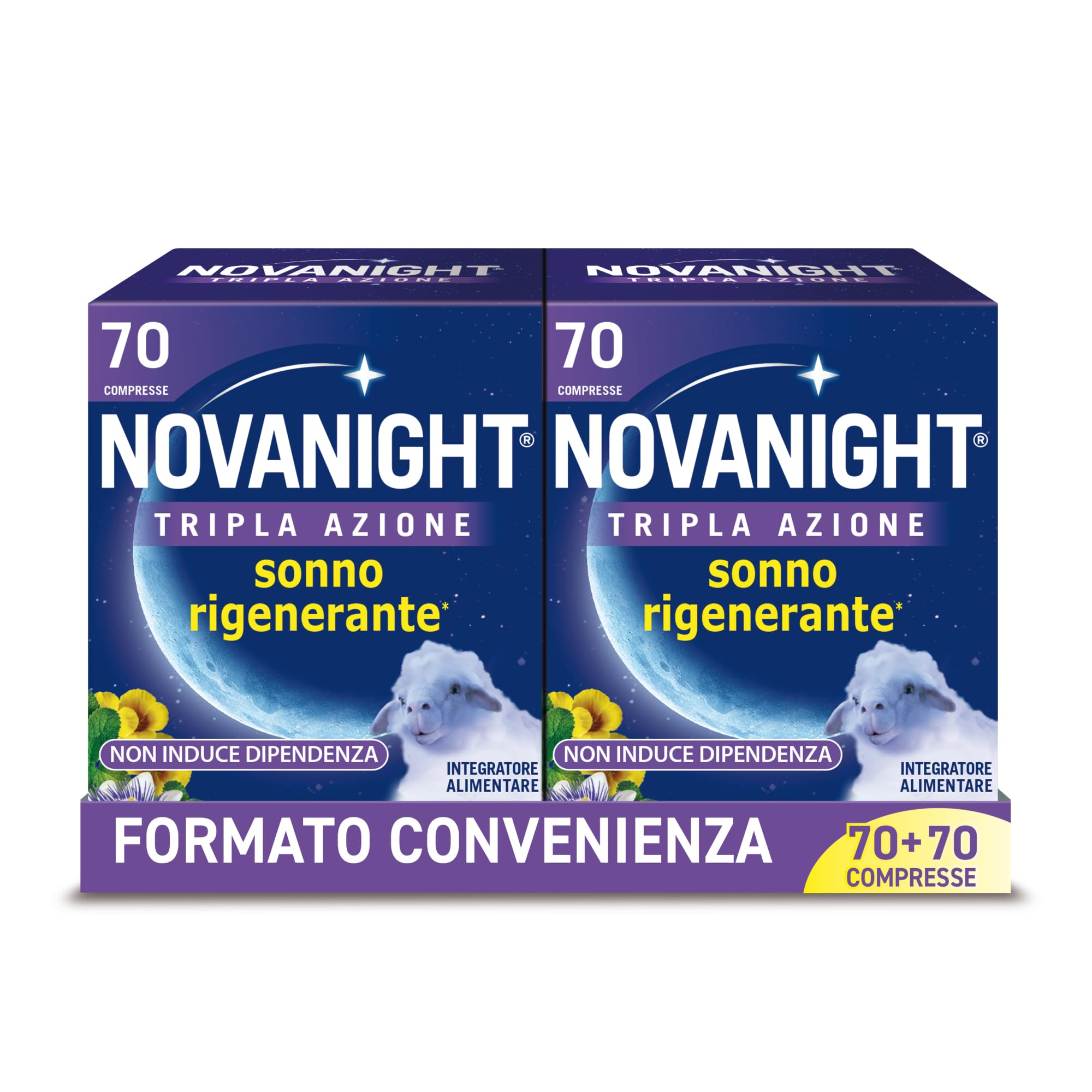 Novanight Tripla Azione Melatonina per Dormire, Integratori per Dormire, Disturb