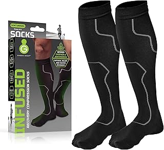 Green Drop Professional Compression Socks for Men & Women - Patented Medical Grade Natural Relief Herb-Infused Support (Small / Medium)