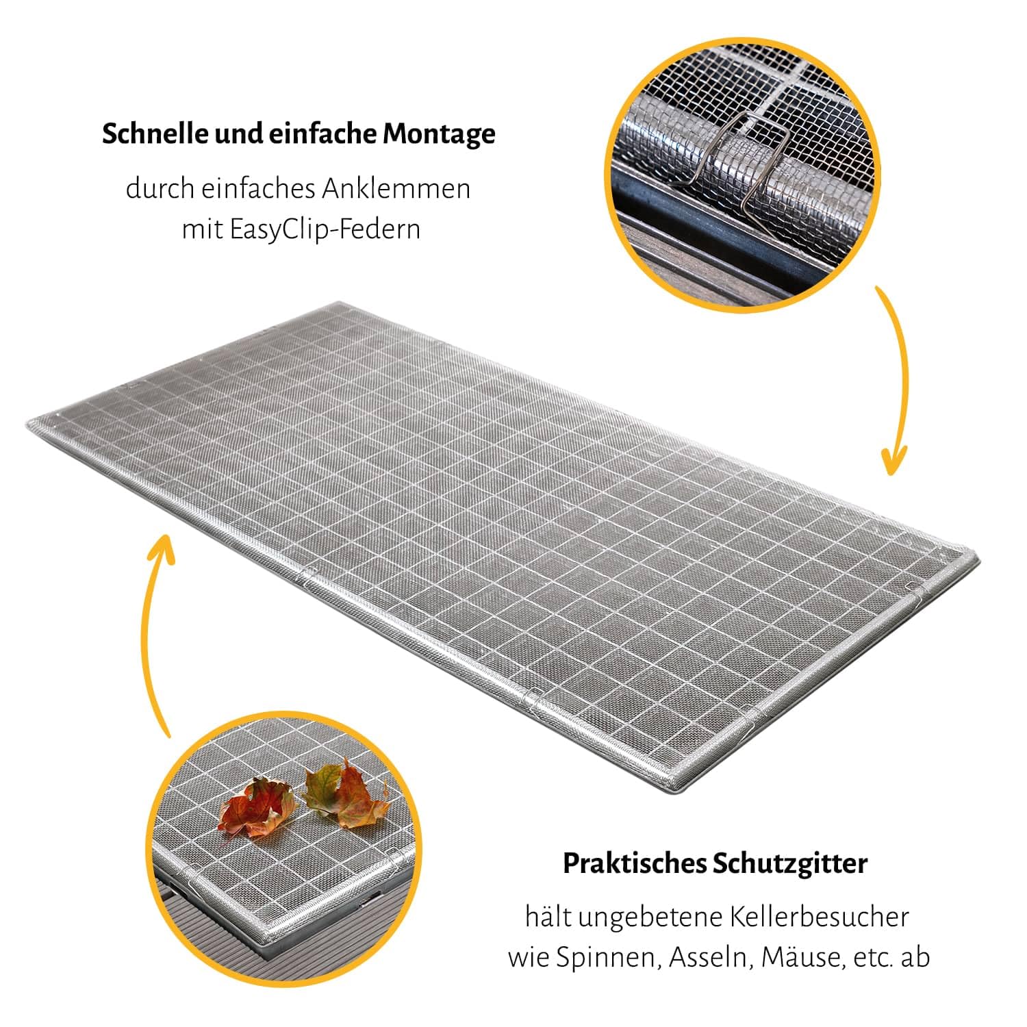 empasa Lichtschachtabdeckung Kellerschachtabdeckung 'Standard' | Kellerschacht Lichtschacht Abdeckung, Selbstbausatz, individuell kürzbar, Material: Edelstahl, Anzahl: 5