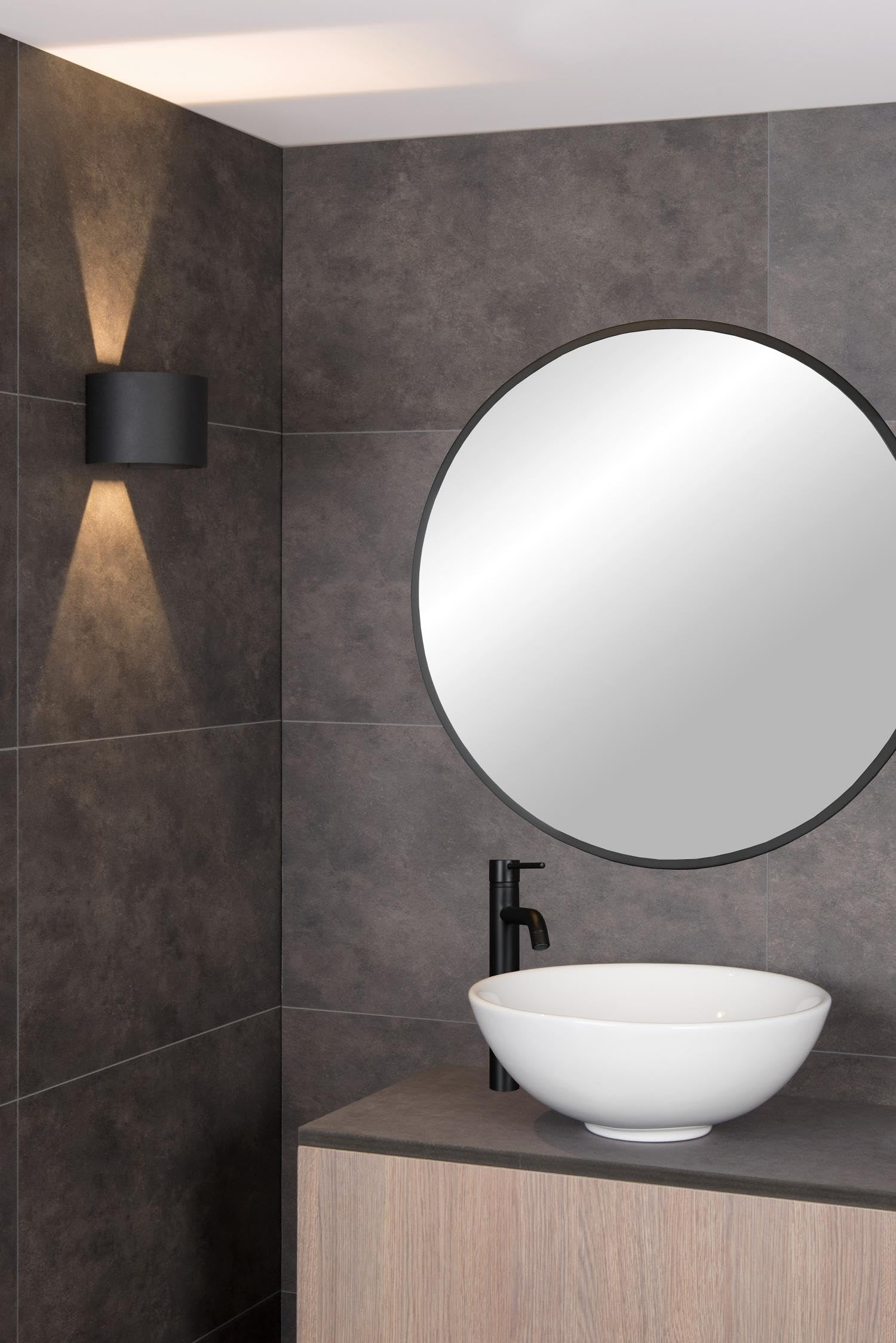 LUCIDE AXI - Wall Spotlight/Wall Light Bathroom - LED - 2x3,5W 2700K - IP54 - Adjustable Beam Angle - Black - Image 3