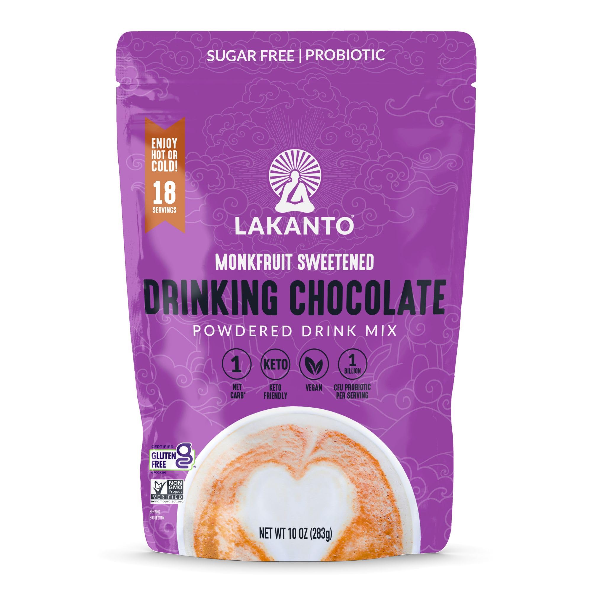 Lakanto Sugar-Free Drinking Chocolate, Powdered Drink Mix, Keto Friendly, Vegan, 283 Grm