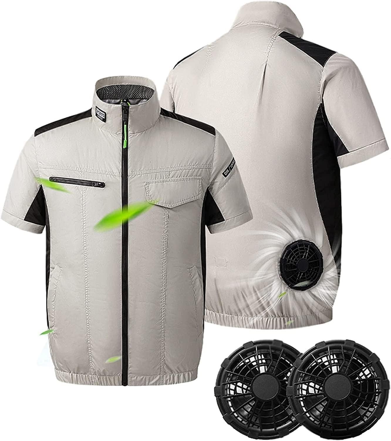Gilet con ventola di raffreddamento, giacca refrigerata, magliette a maniche corte, aria condizionata, lavoro all'aperto, abbigliamento estivo lavabile con aria condizionata