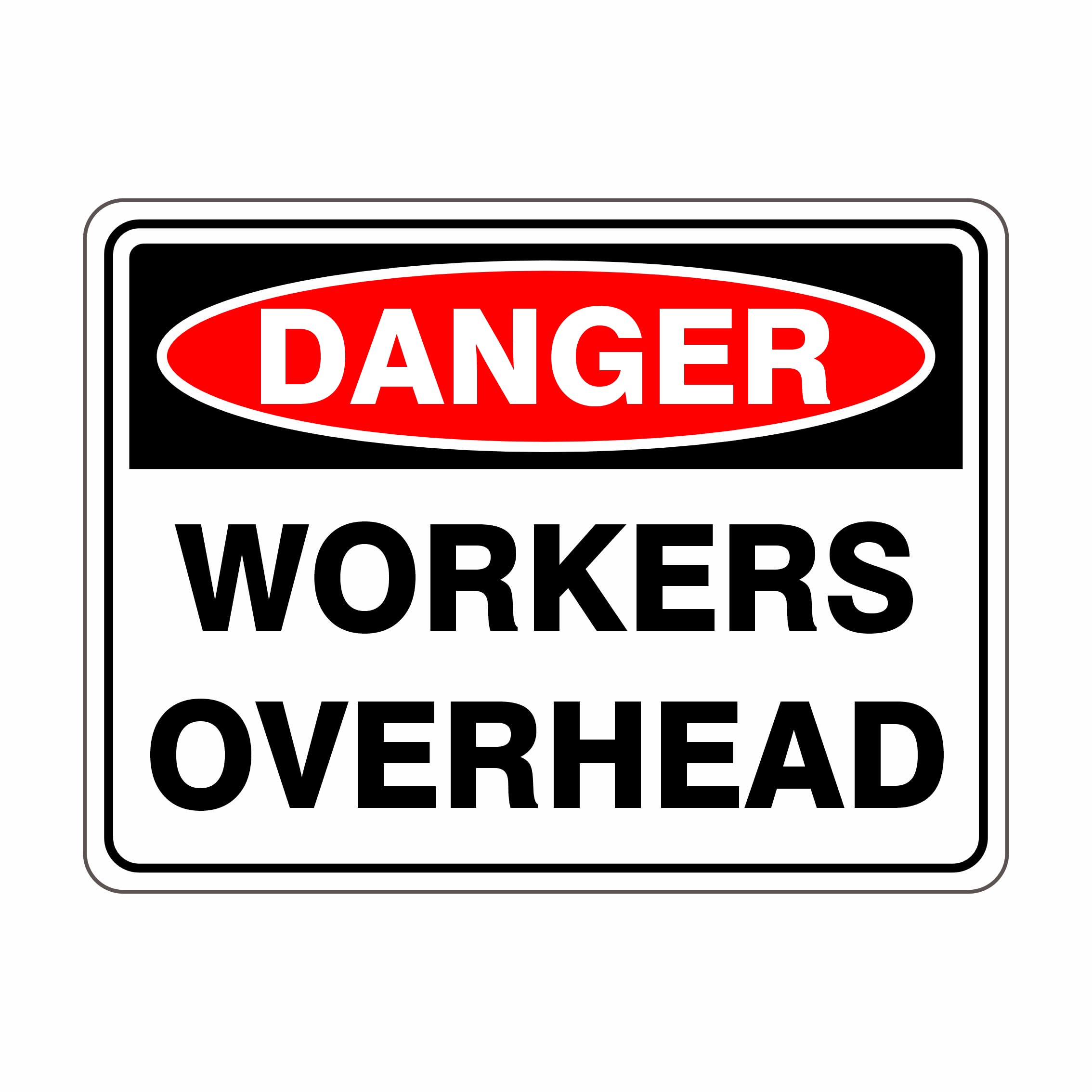 Workers Overhead Danger Signs Metal Tin Sign 8 x 12 inch for Industrial & Commercial