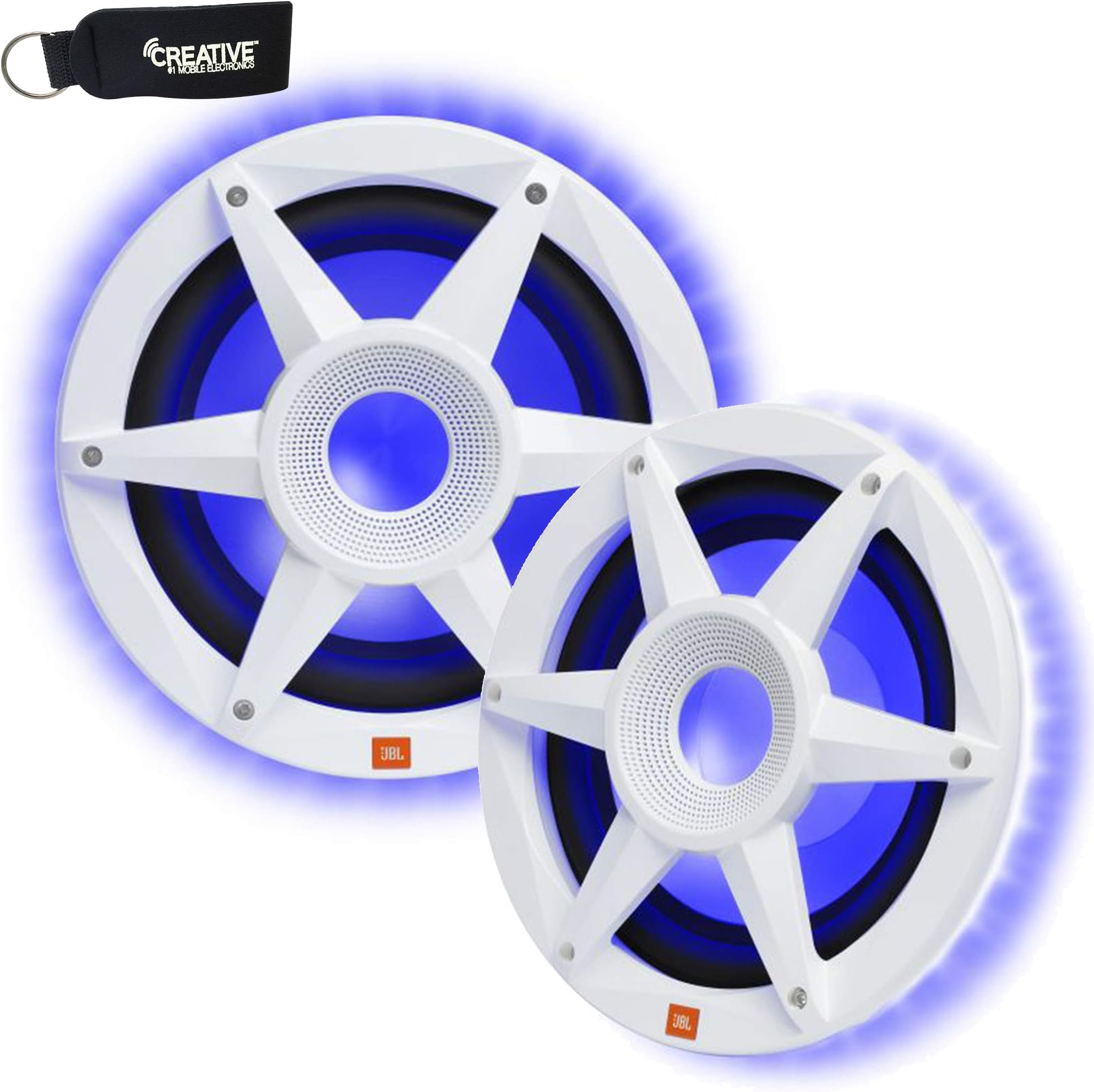 JBL MW1000AM - Two Stadium Marine MW1000 White 10" Premium RGB LED Subwoofers