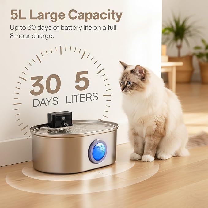 Fuente de Agua para Gatos Acero Inoxidable 3.5L Automática miniatura 2