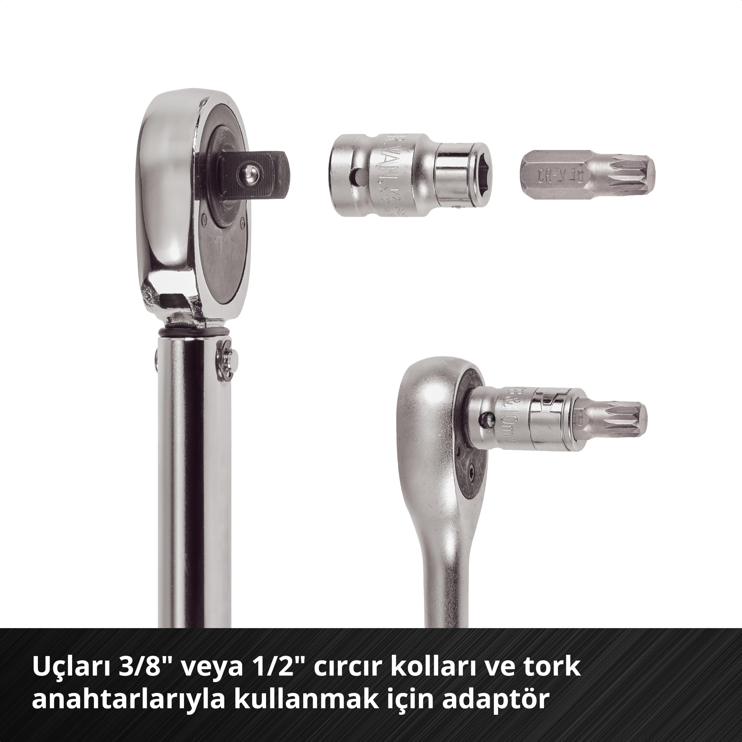 Orijinal Einhell XL-CASE Otomotiv Bit Seti – 40 Parça (10 mm Altıgen Saplı CrV Çelik Power Bitler, 10 mm Altıgen 3/8" ve 1/2" Kare Lokma Adaptörleri, Saklama Kutusu Dahil) - 49109032