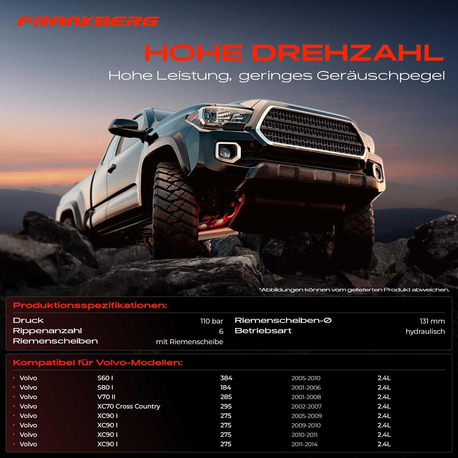 Frankberg 1x Pompe Hydraulique Direction Avec Poulie