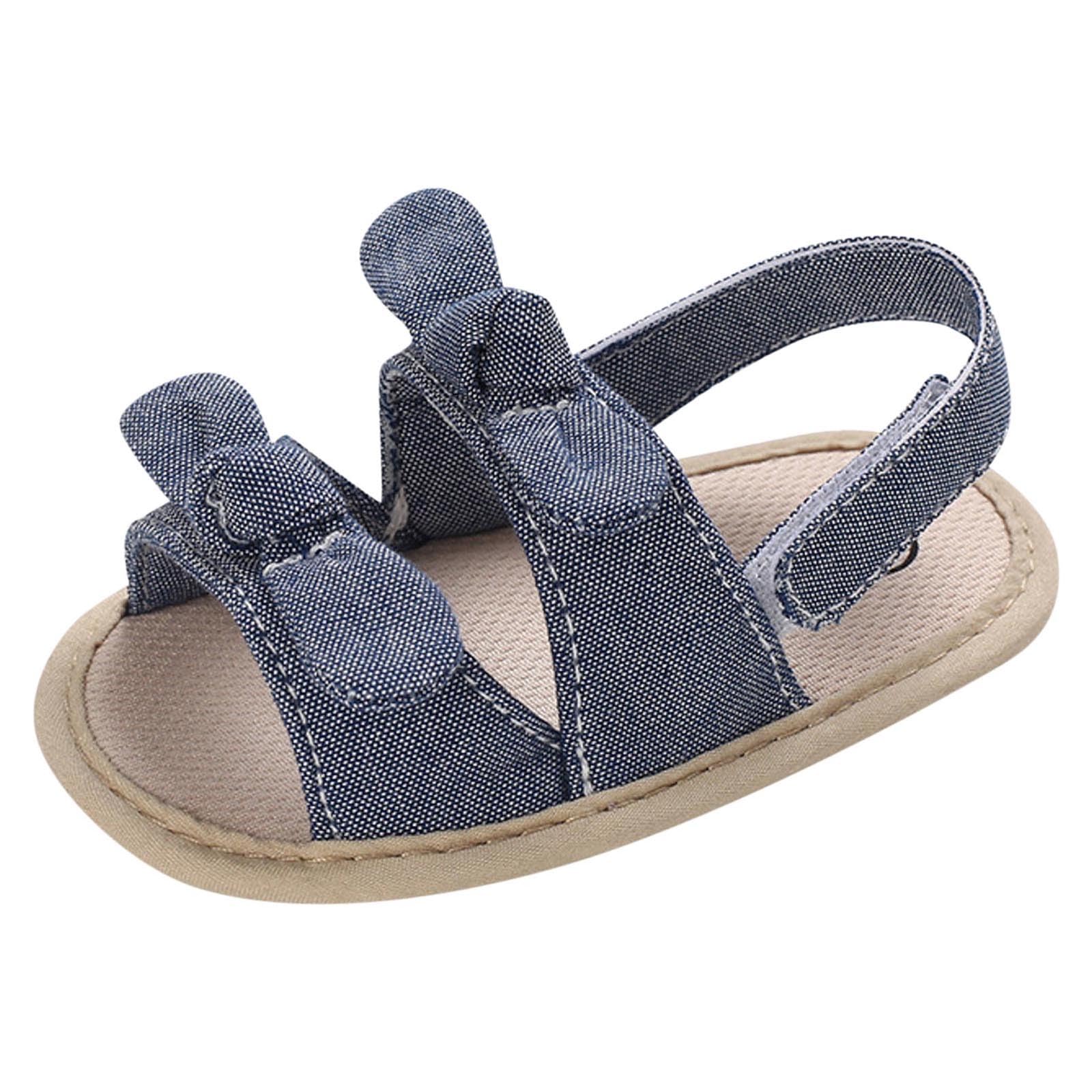 Summer Children Infant Toddler Shoes Flat Bottom Lightweight Open Toe Breathable Solid Color Sandals for Boys Size 5 (Dark Blue, 4 Infant)