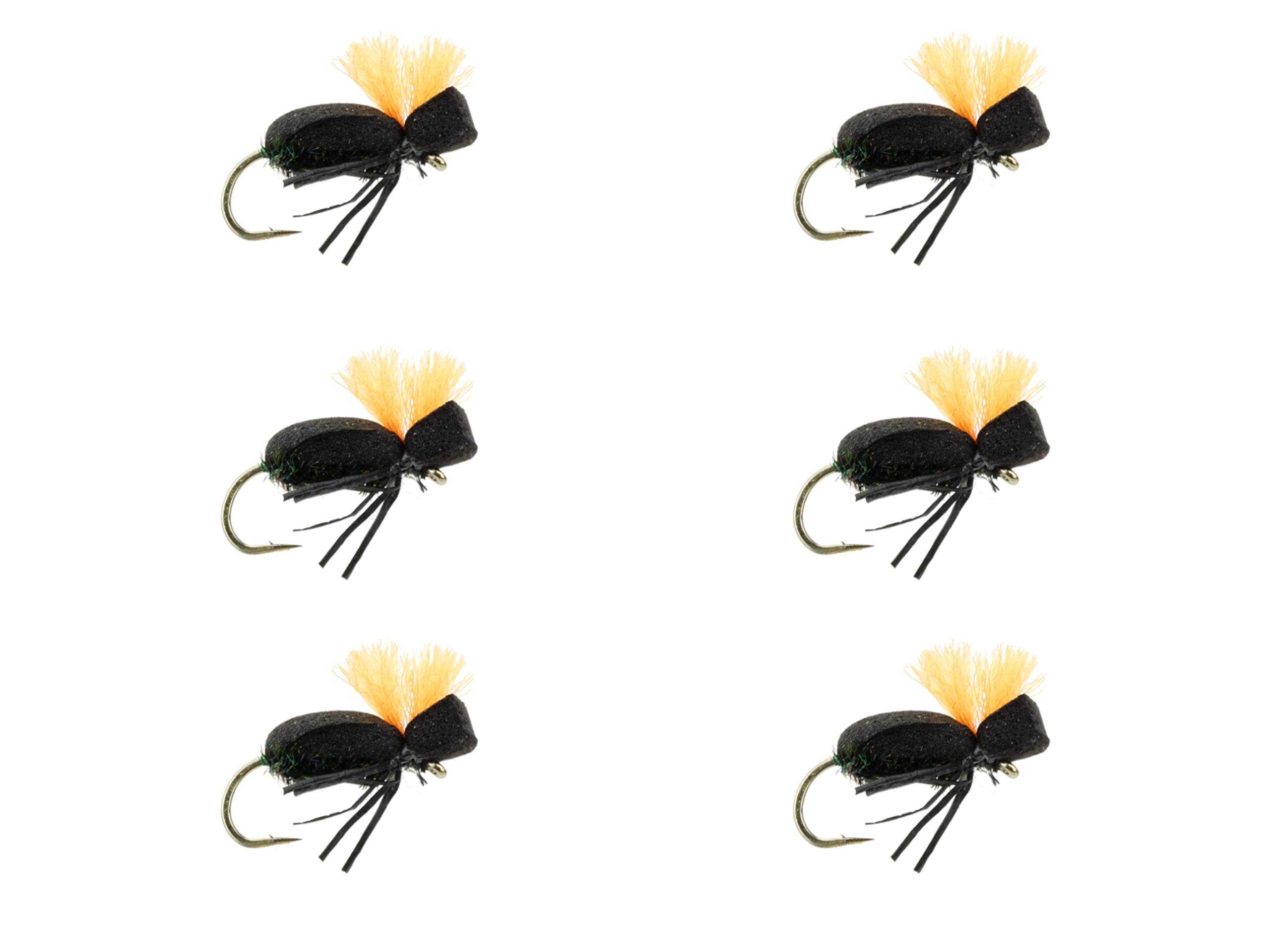 Wild Water Fly Fishing Foam Flies - Terrestrial Dry Flies Size 8-14, Qty. 6