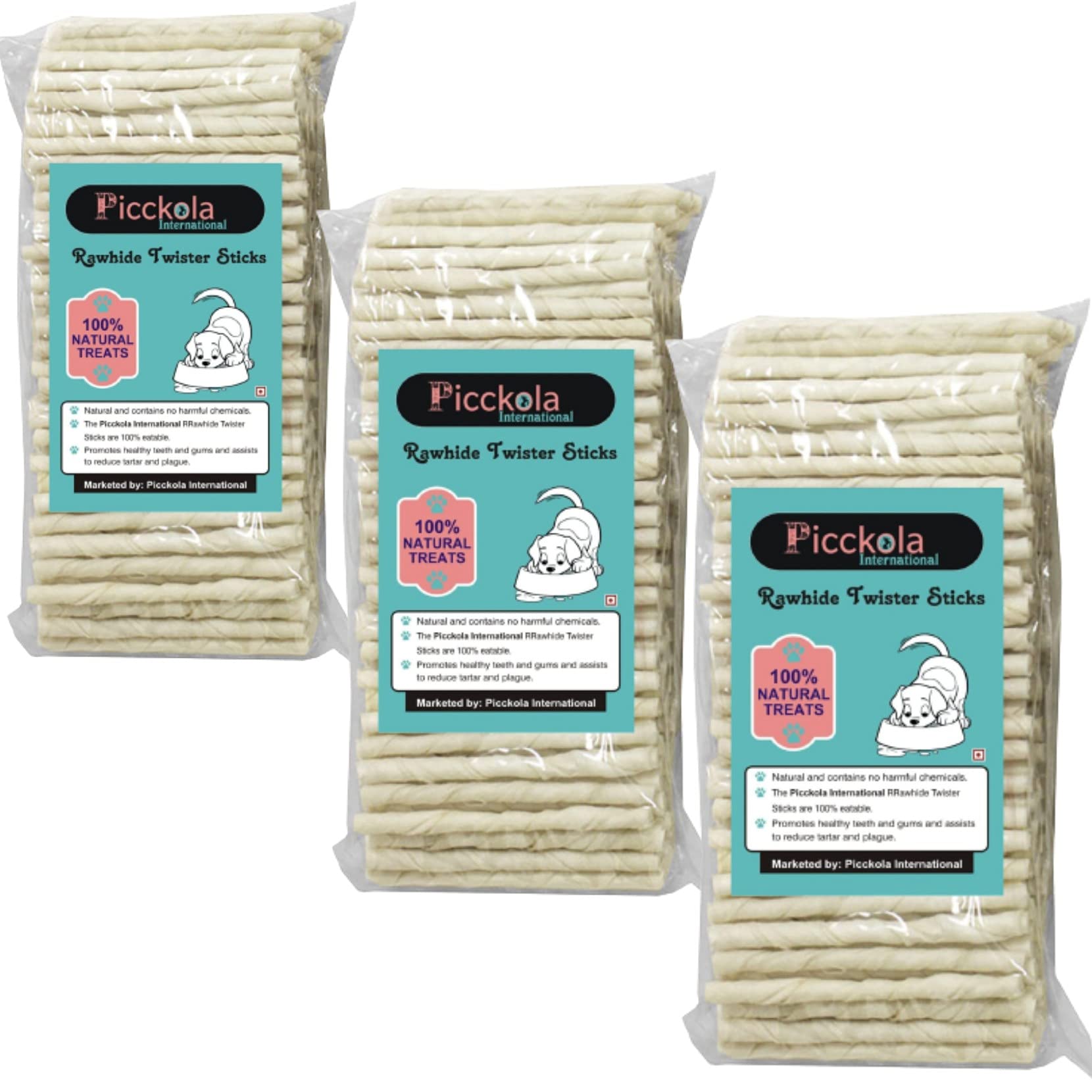 Picckola International 3000 Gramm Rawhide Sticks Twisted Chew Sticks for Dogs Calcium Sticks (B09375ZHFM) Amazon Price History, Amazon Price Tracker