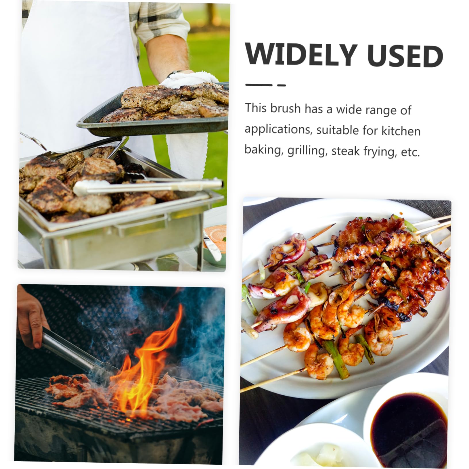 Holibanna 1pc Silicone Oil Brush Wooden Handle Bbq Baking Brush Food Grade for Cooking Easy to Clean and Convenient