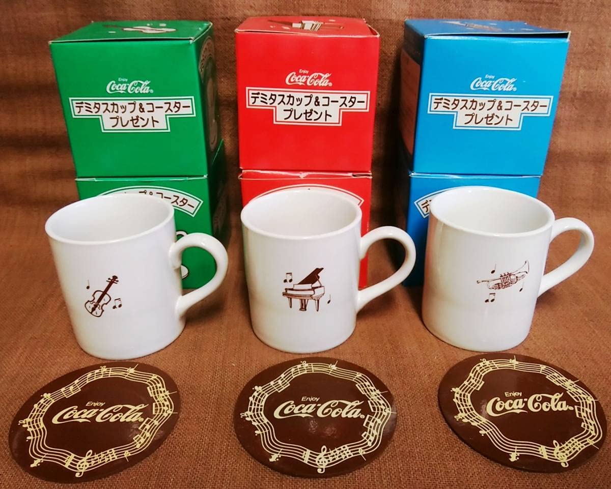 Amazon | レトロ 当時物 コカコーラ デミタスカップ ＆ コースター 3種 