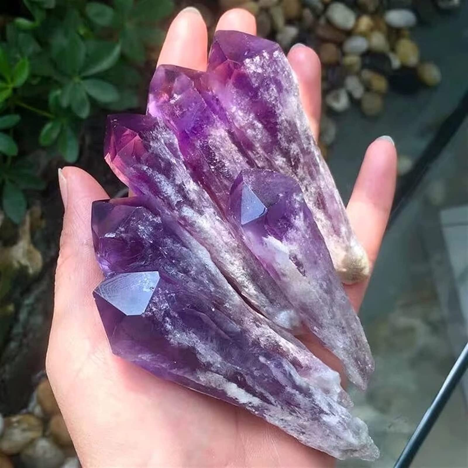 Natur Edelsteine Trommelsteine Natürliche Amethyst Szepter Quarzkristalle Cluster Mineralien Heilsteine​Fine Dekoration Geschenke