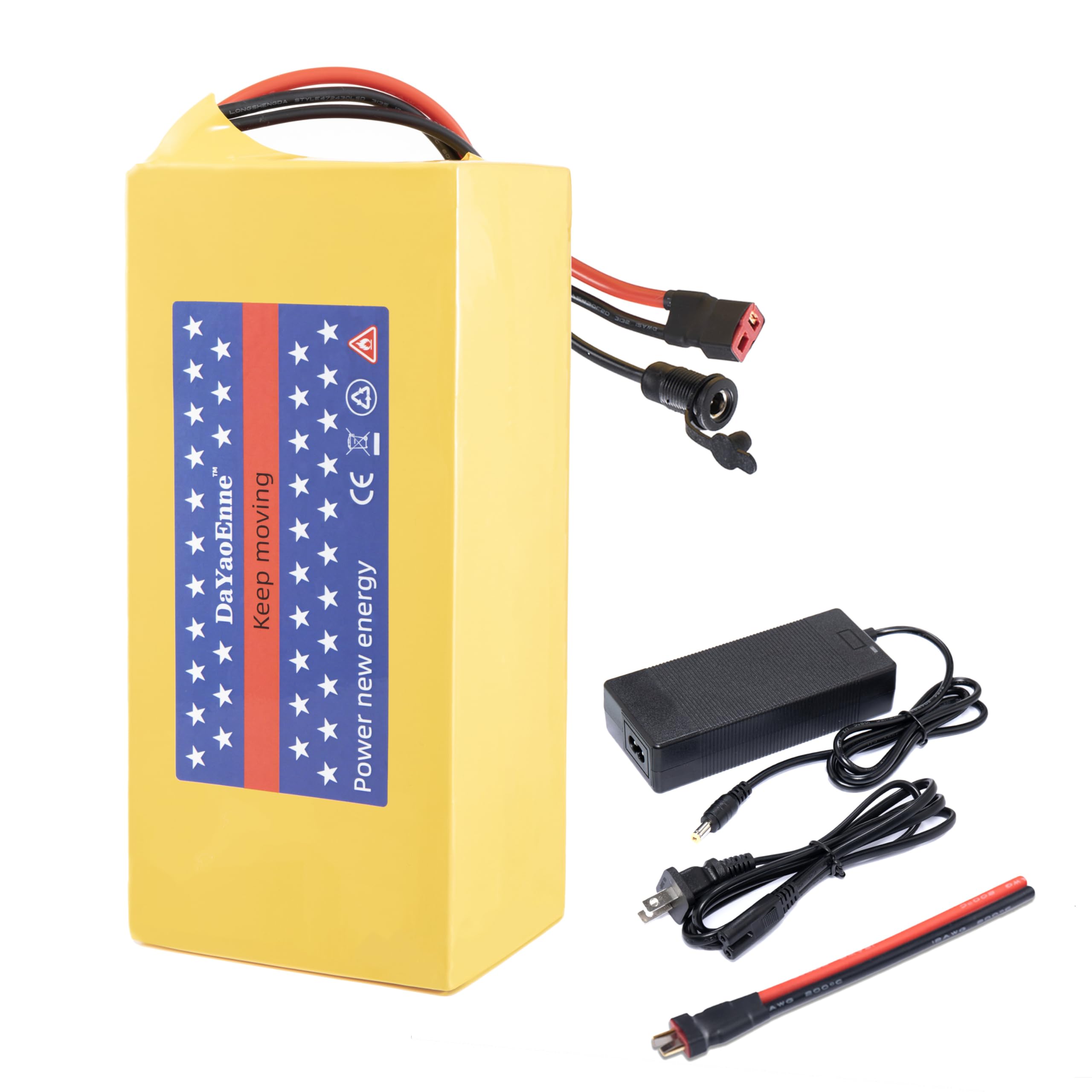 36V/48V/52V 10Ah/14Ah/20Ah/30Ah Lithium Battery Pack for Ebike/Scooter | 30A BMS | T-Plug Design & 3000+ Cycles | with 2A Charger | Compatible with 200-1200W Motors (36V10Ah with Charger)