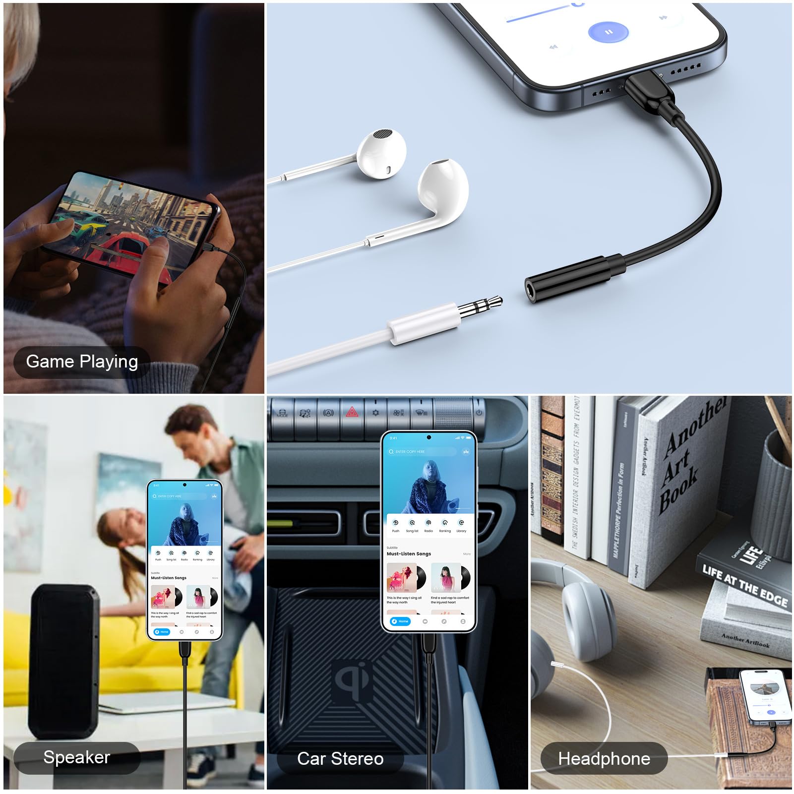 Adattatore da USB C a cuffie audio da 3,5 mm per Samsung Galaxy S25 Edge A56 A36 A26 A16 A55 A35 A25 S24 Ultra S23 S22 S21 A54 A14 A53, cavo adattatore da tipo C a AUX jack per iPhone 16e 16 16 16 5