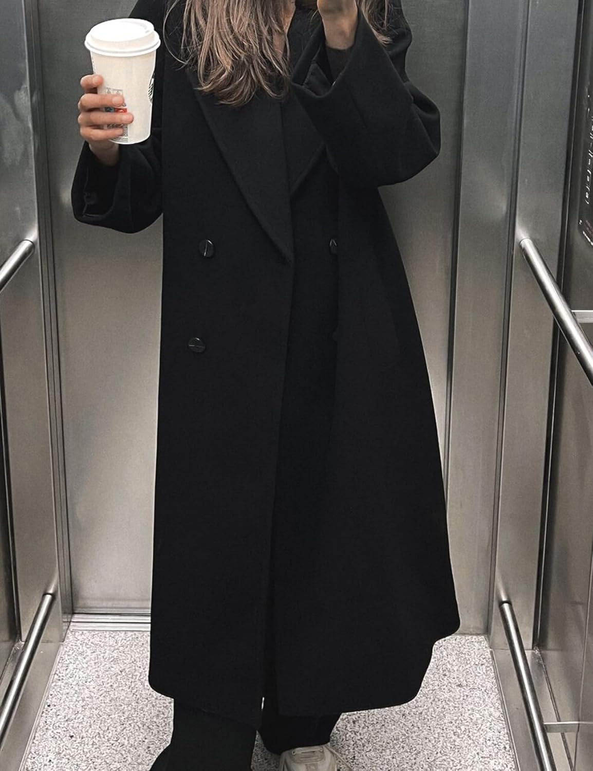 Elegance in an Elevator: The Gihuo Notched Collar Pea Overcoat