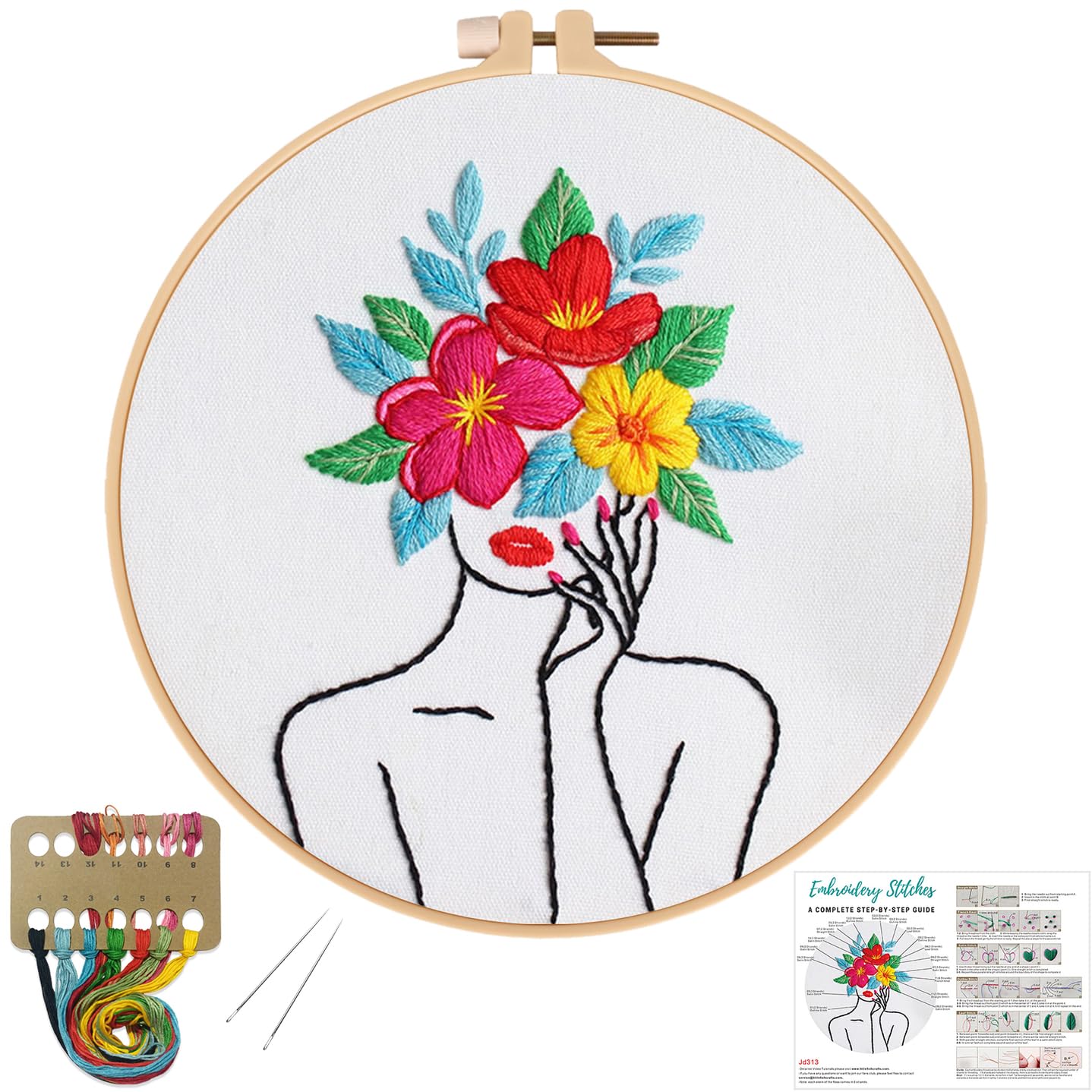 Daisy Embroidery Kit for Beginners - Easy Floral Craft -9 Daisy Embroidery Kit for Beginners - Easy Floral Craft -9