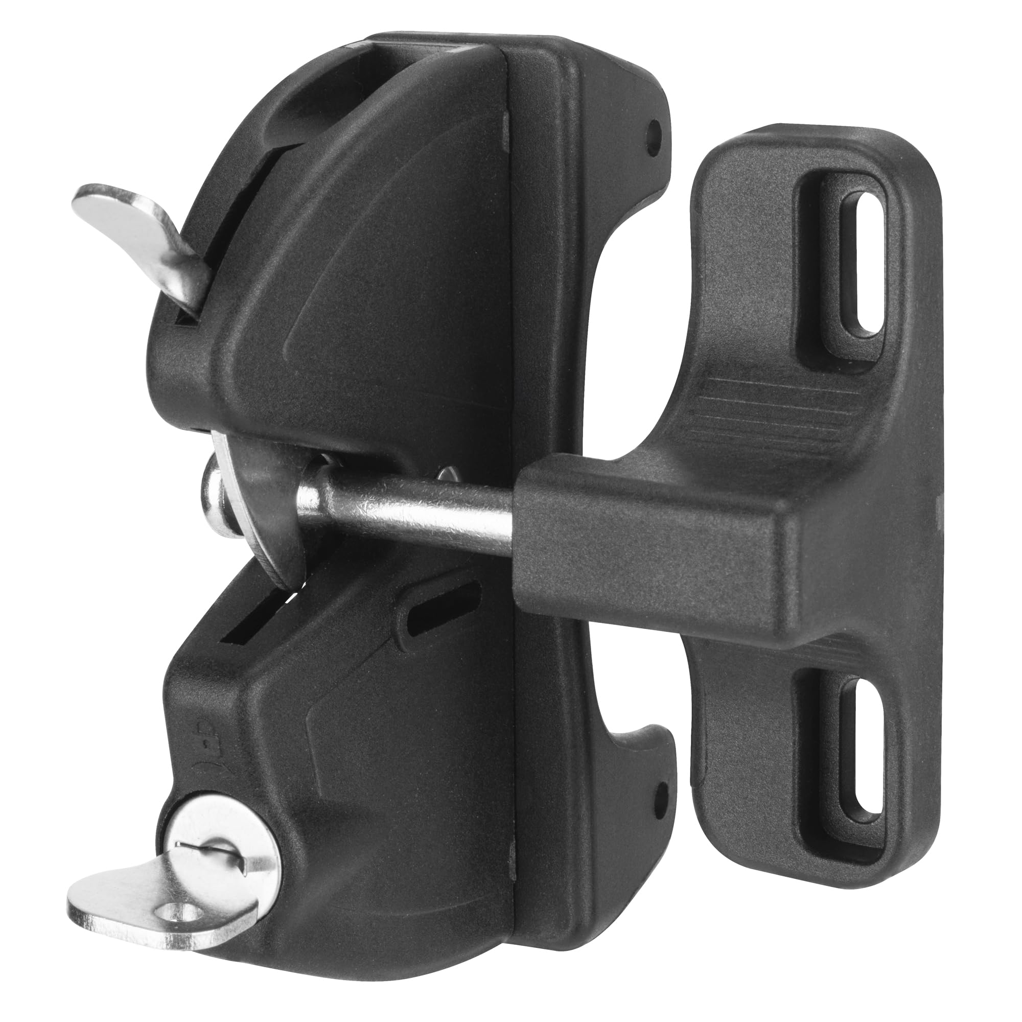 Key Lockable Double Sided Gate Latch, Fence Gate Locks for Outdoor Gates, Self Locking Gate Latch Door Latch, Fence Gate Latch Gate Hardware for Wood, Vinyl, Metal Gates, Black-image-10