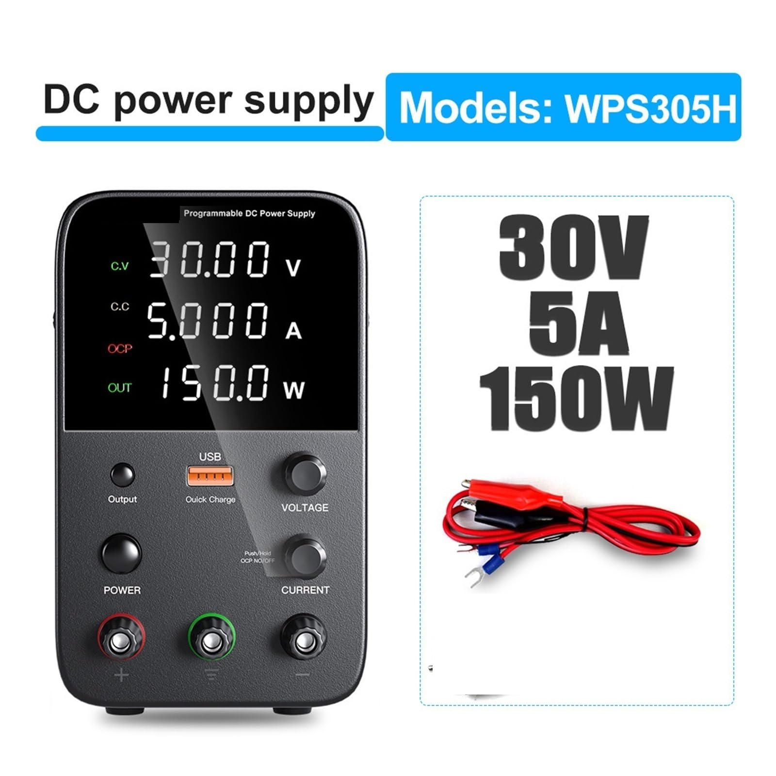 Einstellbare DC -Stromversorgung digitaler Laborbank Stromquelle Stabilisierte Stromversorgungsspannungsreglerschalter DC Stromversorgungsstabilisator(WPS305H)