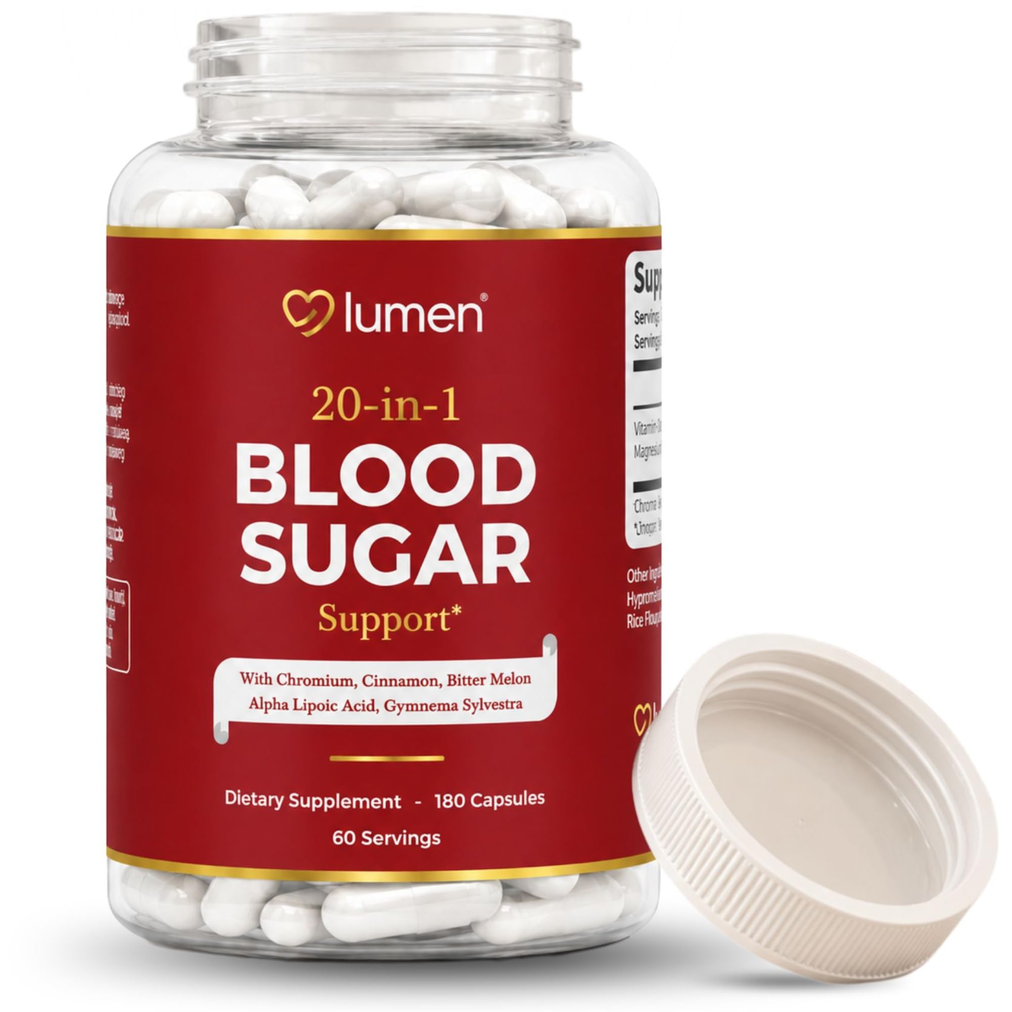 Lumen Naturals 20-in-1 Metabolic Support, Chromium & Ceylon Cinnamon, 180ct