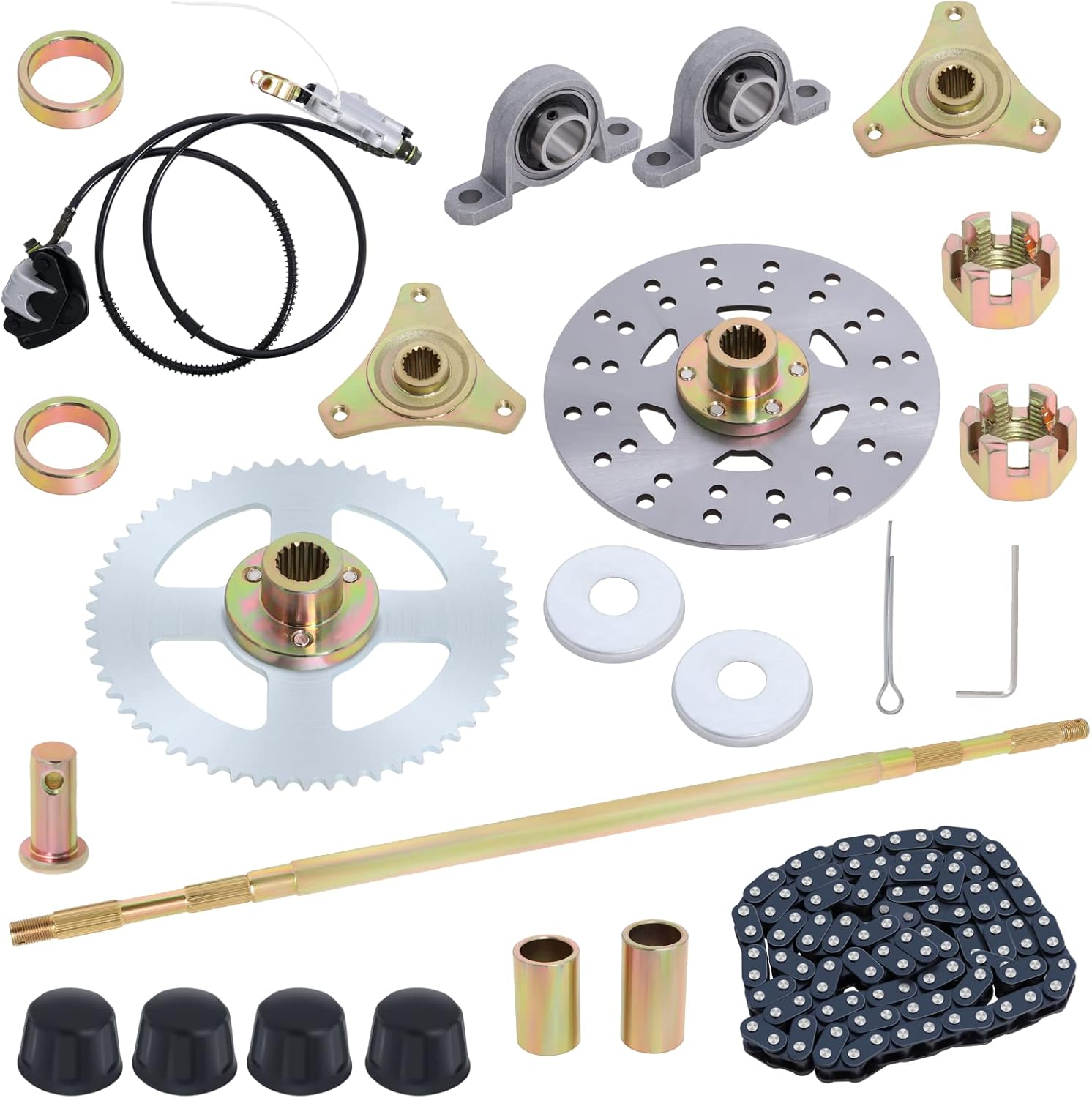 Gokart Live Axle Kit, 29'' Axle Length Rear Wheel Axle Shaft Assembly Kit