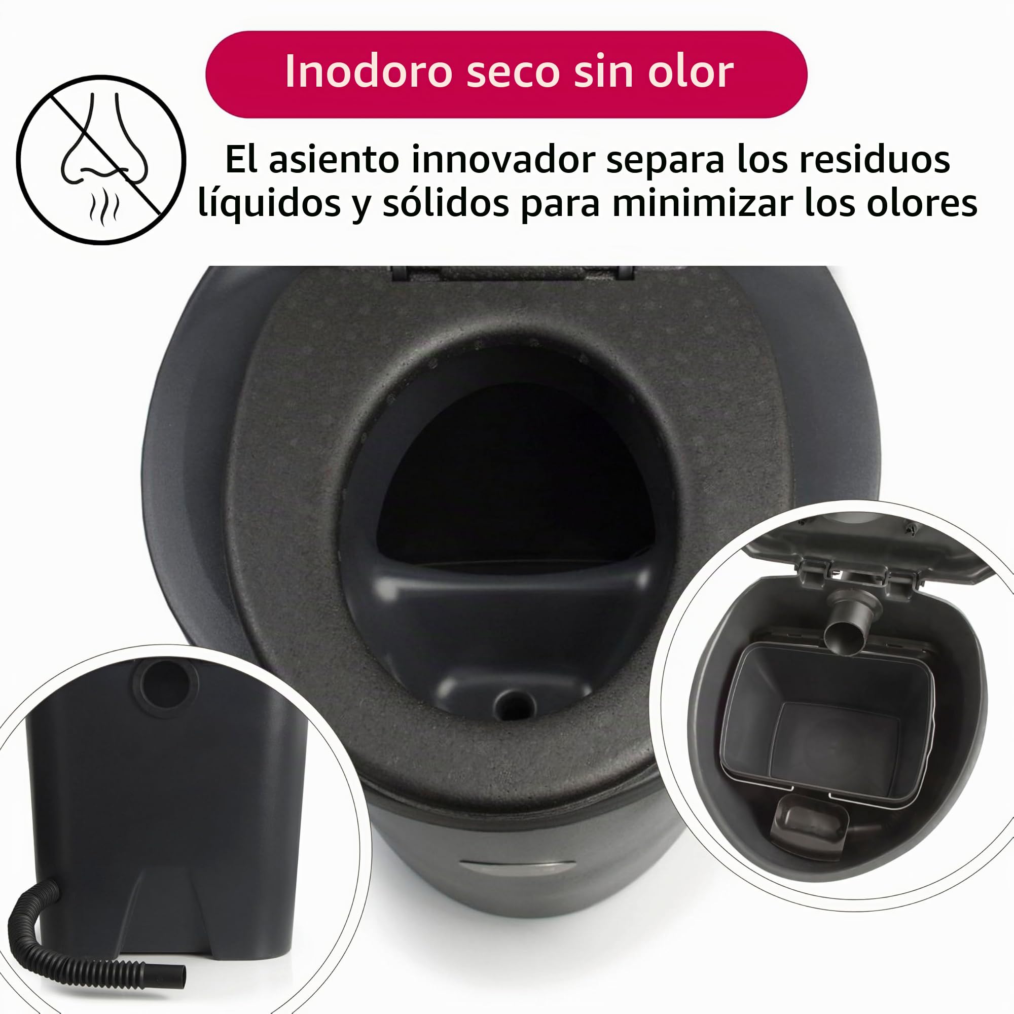 Retrete seco Biolan Simplett: inodoro de Plástico, higiénico, sin necesidad de agua o electricidad