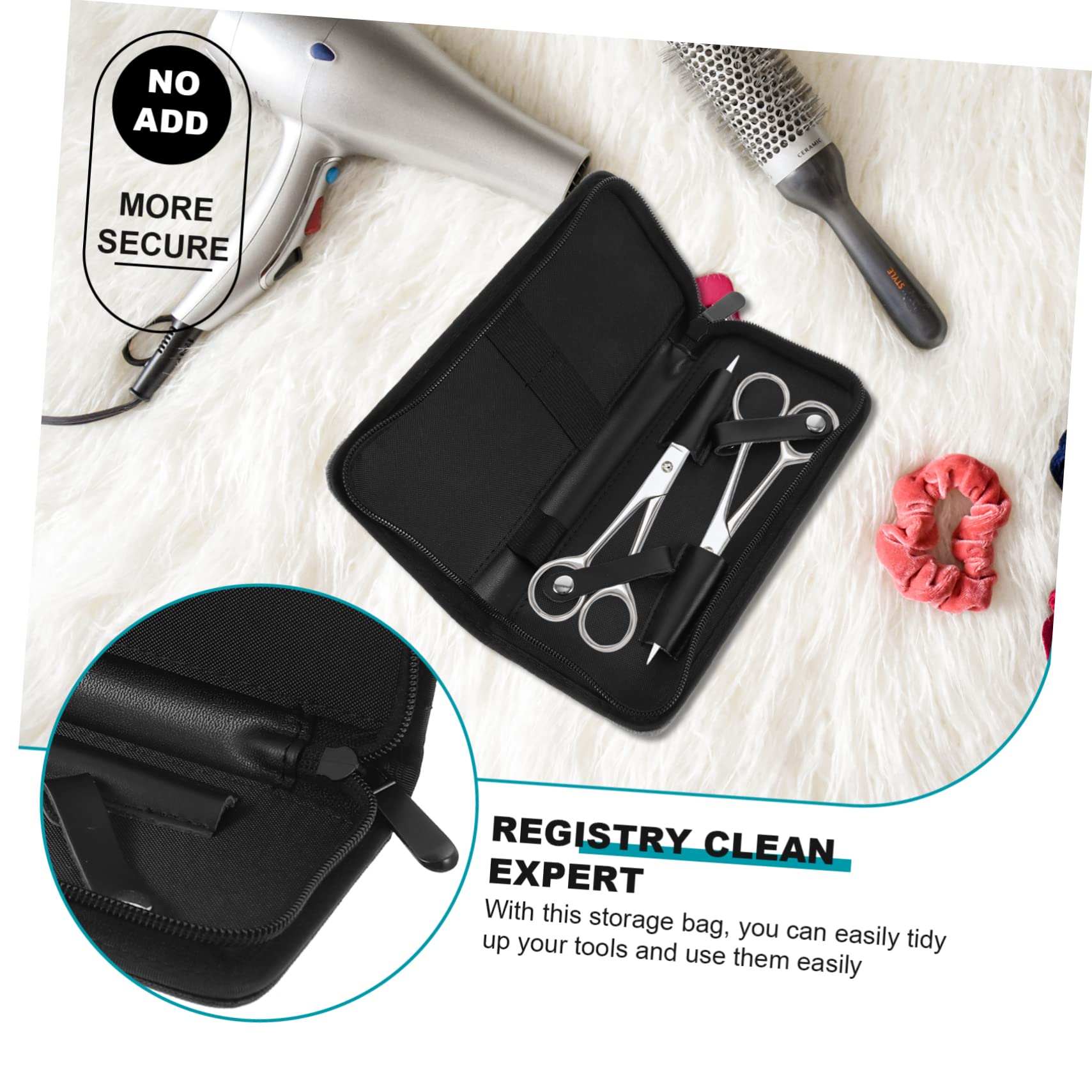 MUSISALY Scissor Zipper Case for Barber Hairdressing Kit Bag Hair Tools Storage Stylish Design