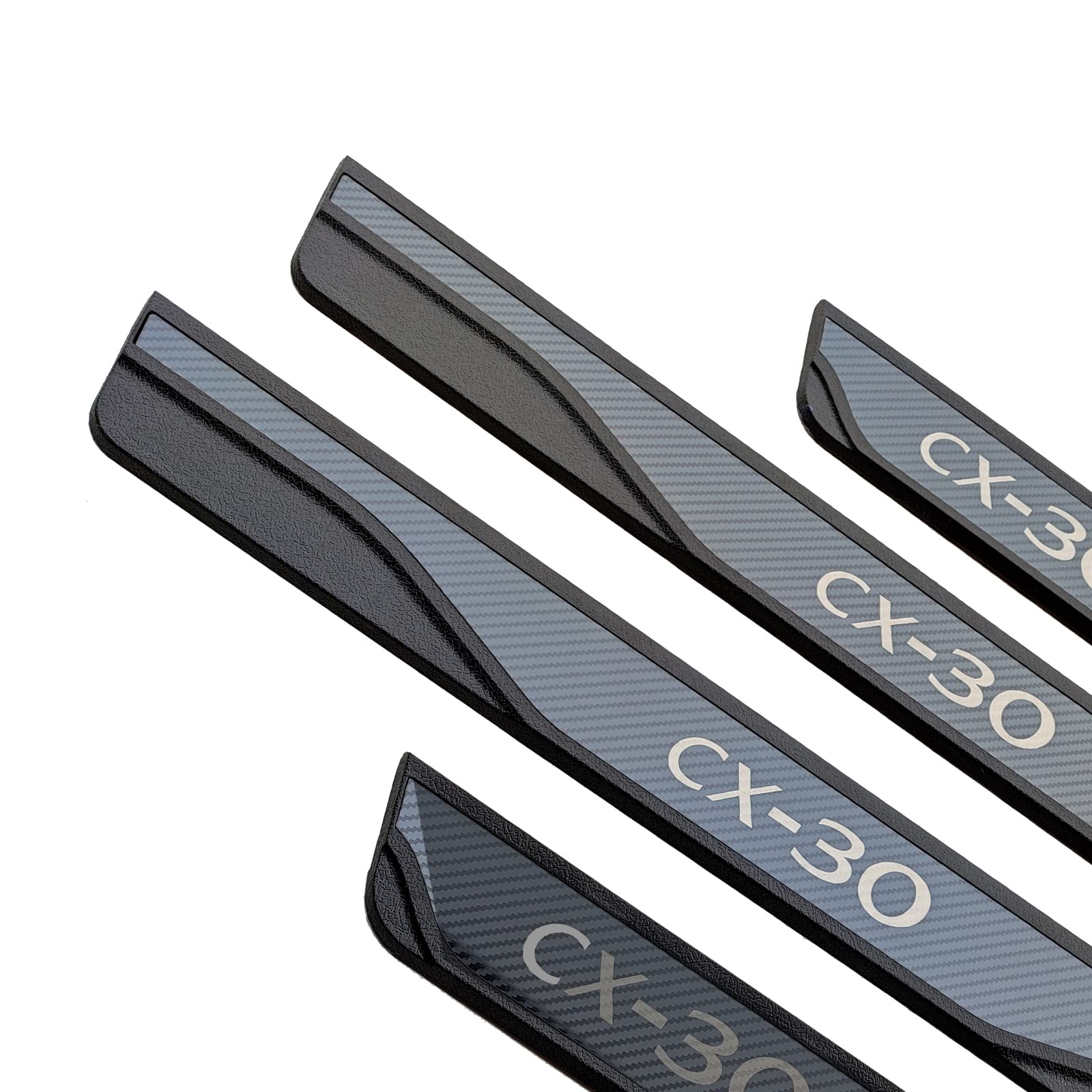 GZBFTDH Door Sill Scuff Plate Accessories Kit for Mazda CX-30 2020 2021 2022 2023, Door Entry Guard Trim Cover Interior Accessory Kick Panels 4pcs Set