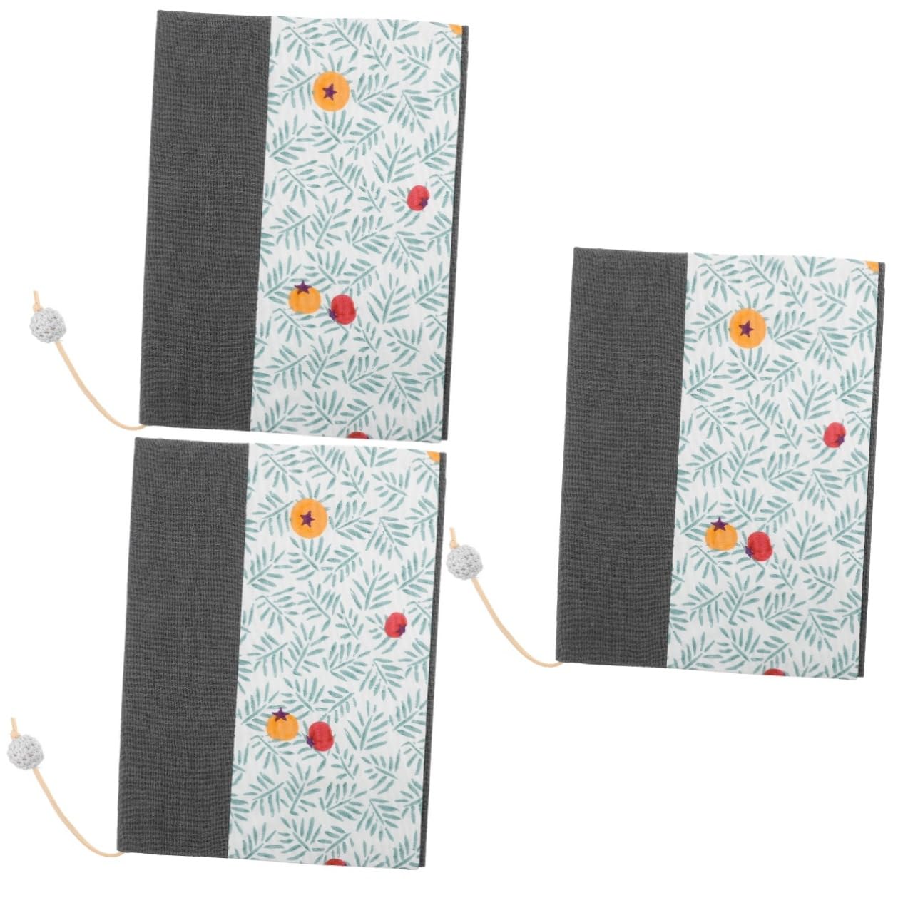 SHINEOFI 3pièces Couverture De Tissu Décorative Protège Cahier Pratique Patchwork Housse De Pour Scolaires Et Accessoire De Lecture Élégant