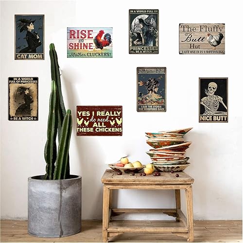 Miniatura 3 de QWRF Metal Tin Signs Chicken Fried Dinners Retro Plaque Bar Pub Club Warn Retro Man Cave Garage Home Merry Bar Novelty Farm Yard Garden Garage