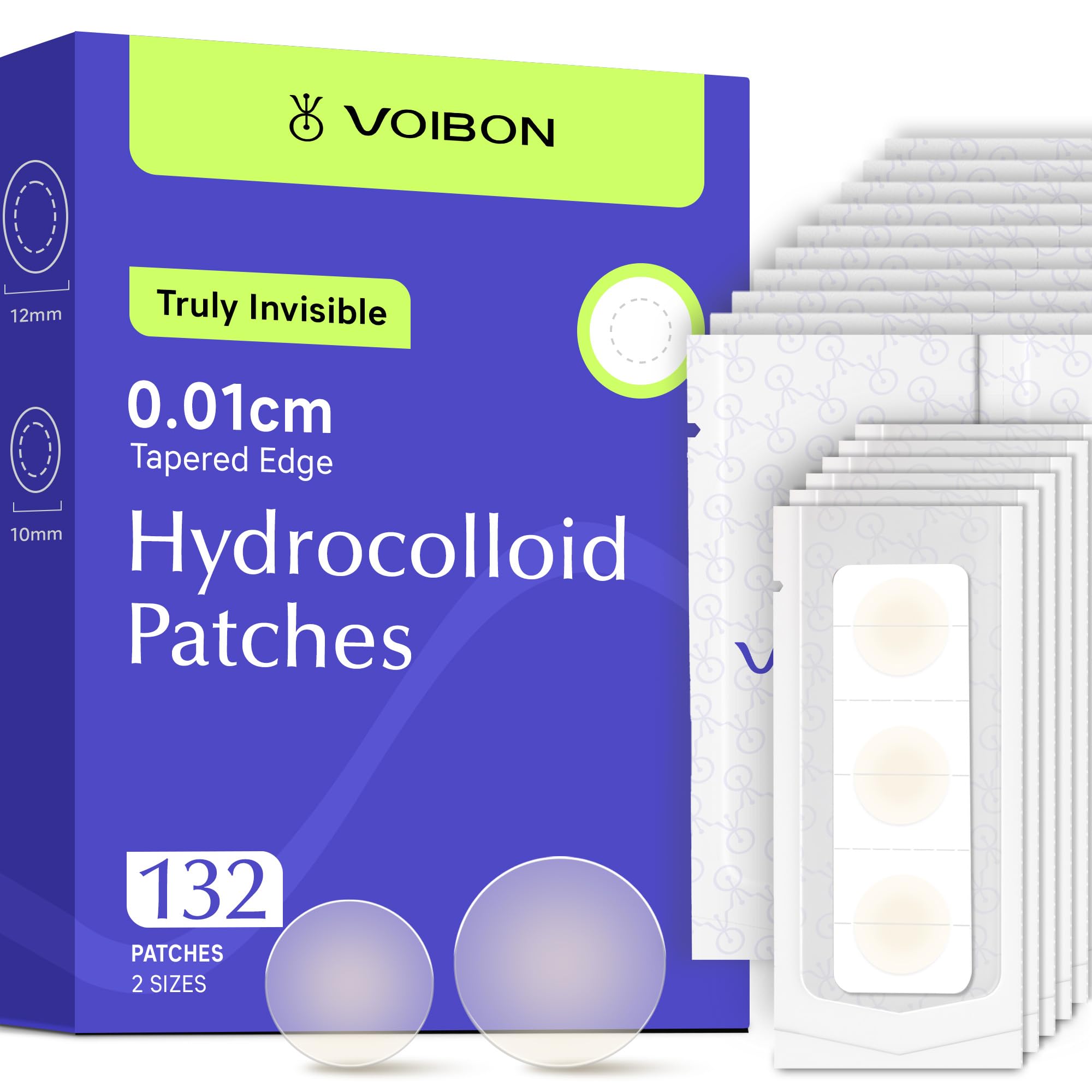 Voibon Pimple Patches For Face, Invisible Hydrocolloid Acne Patches Acne Treatment,Covering Zits & Blemishes in Skin and Face, Zit Patches with Salicylic Acid, FSA HSA Store Eligible Items 132 Count