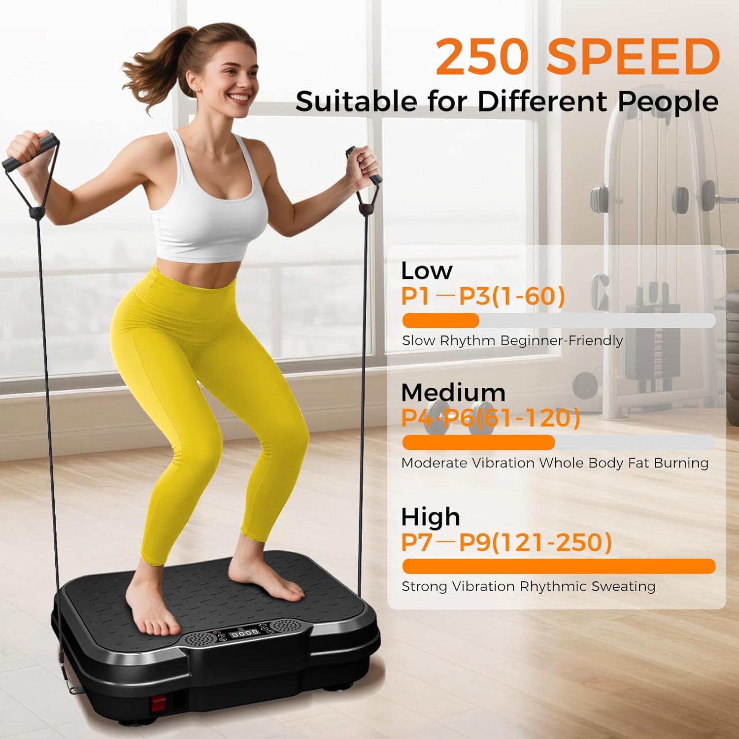 Vibration Plate Exercise Machine,Vibrating Platform for Lymphatic Drainage with 250 Speeds,450 lbs Weight Capacity,Vibrated Plates for Weight Loss,Full Body Workout Equipment for Fitness at Home - Image 4