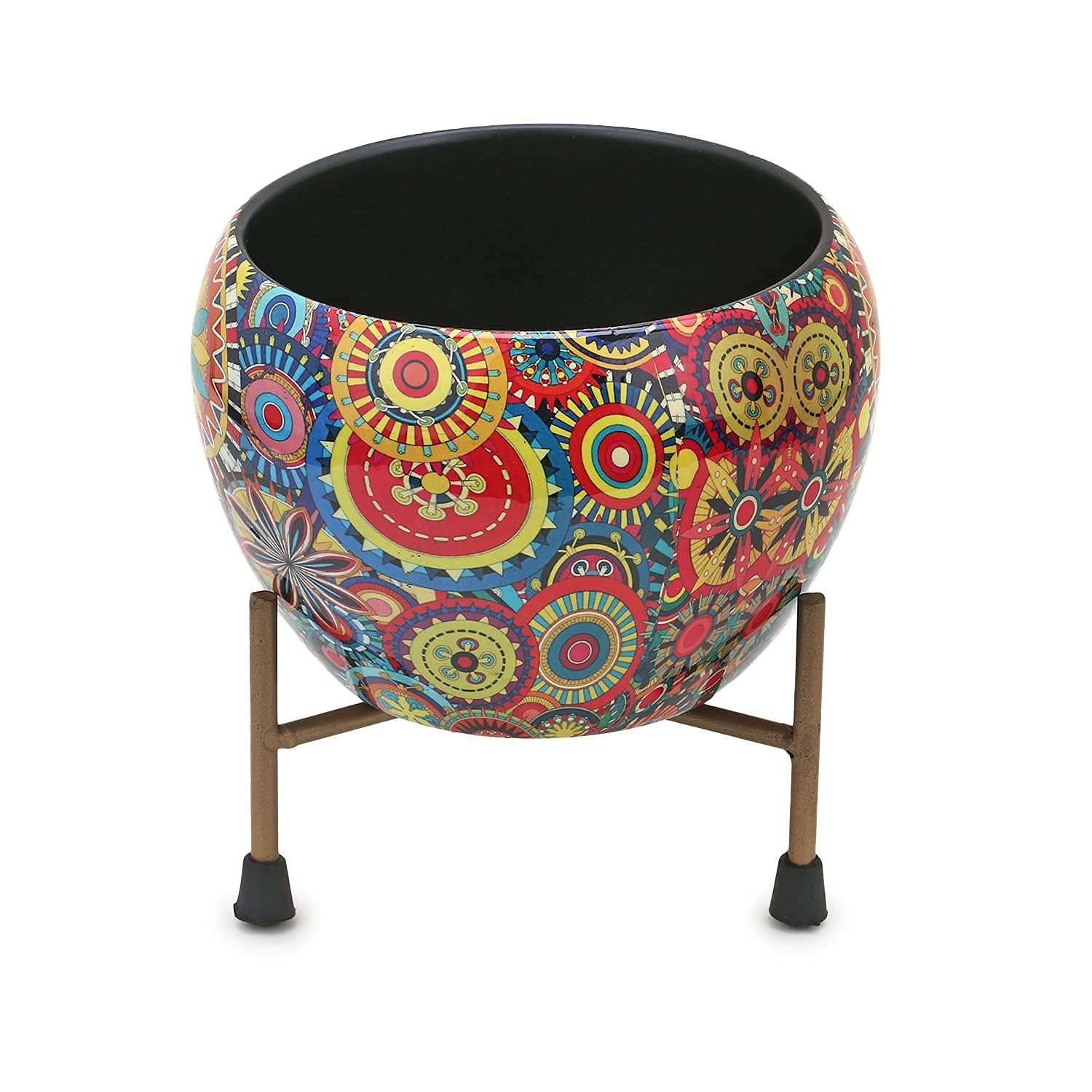 NAYRA Metal Flower Vase Planter Pot with Iron Stand - 6X6 inch (Mandala Fusion Spectrum) | Pots for Plants, Succulents, Home Decoration | Indoor Planter Garden Décor (B0D7TWNYRW) Amazon Price History, Amazon Price Tracker