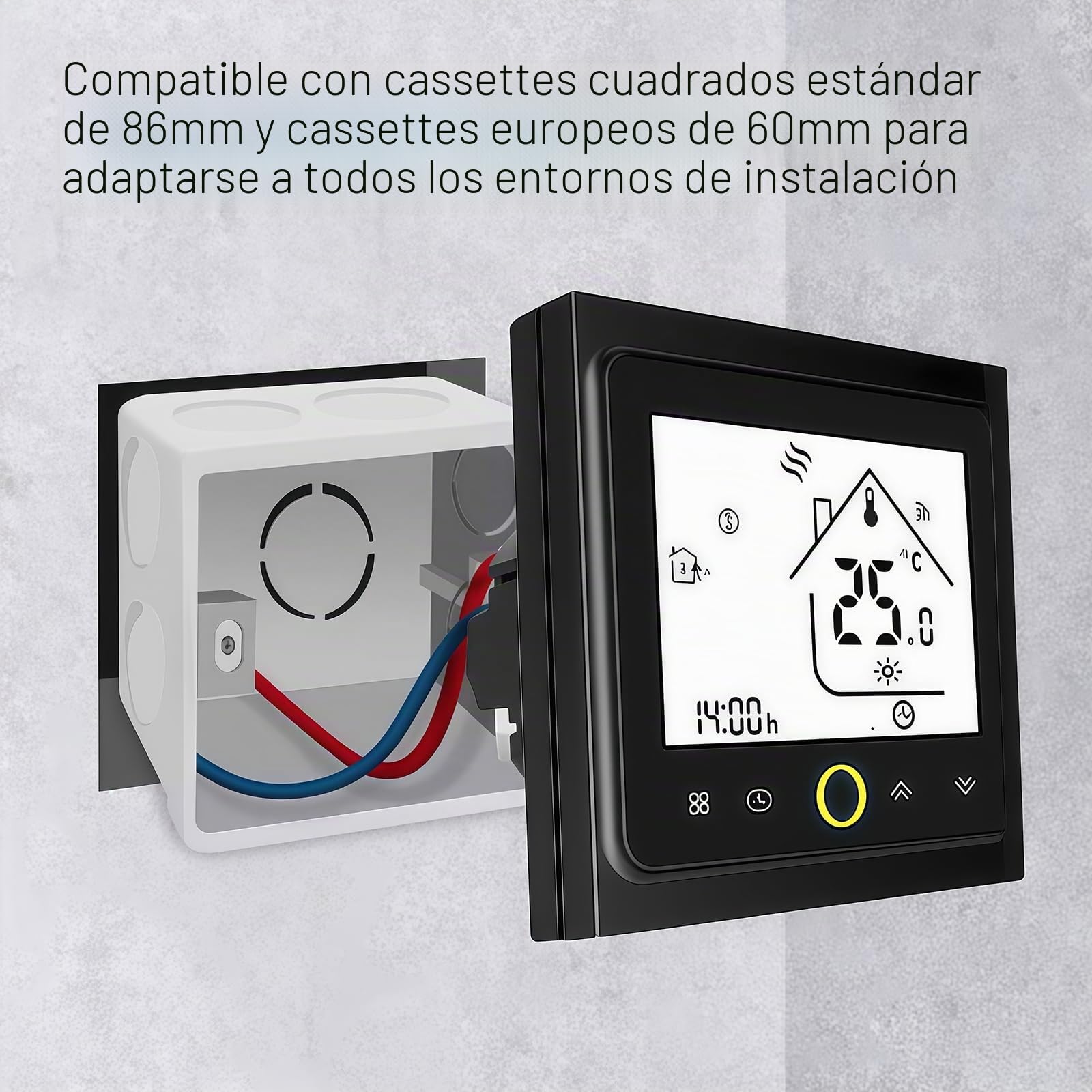 002 Serie Wi-Fi Termostato - Termostato con Pantalla Táctil Programable para Calefacción o Aire Acondicionado - Control Remoto Desde Teléfono Móvil Compatible con Alexa, Google Home e IFTTT