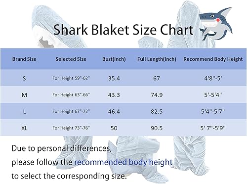 Miniatura 4 de TBGENIUS Manta de tiburón con capucha para adultos y niños, acogedor disfraz de tiburón de franela saco de dormir