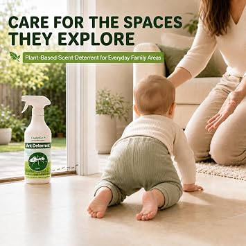 Natural Ant Spray - Ant Repellent for Indoor & Outdoor Protection, 1 Litre | Ant Deterrent Spray Plant-Based | For Kitchens, Doors, Plants & Entryways | Scent Barrier for Home, Garden, Patios & Paths